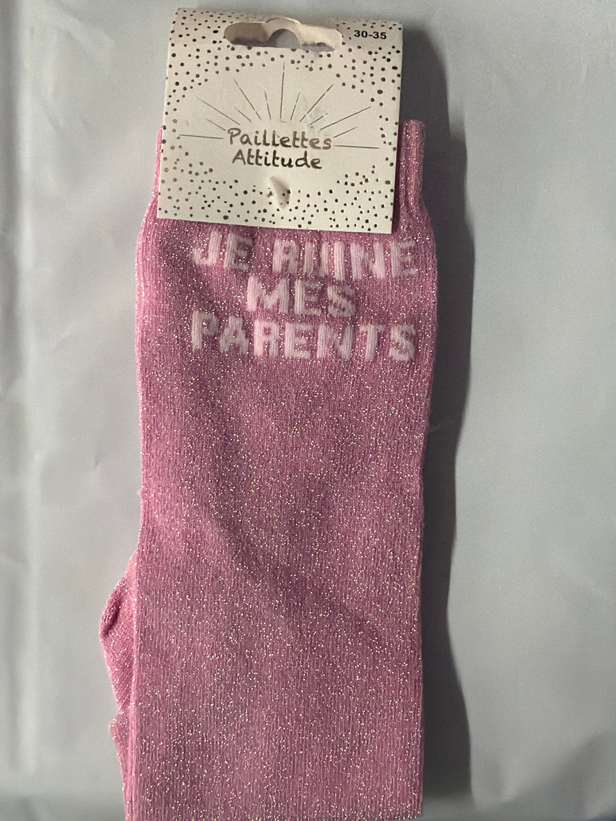 Chaussette pailletée équitation 30-35 JE RUINE MES PARENTS