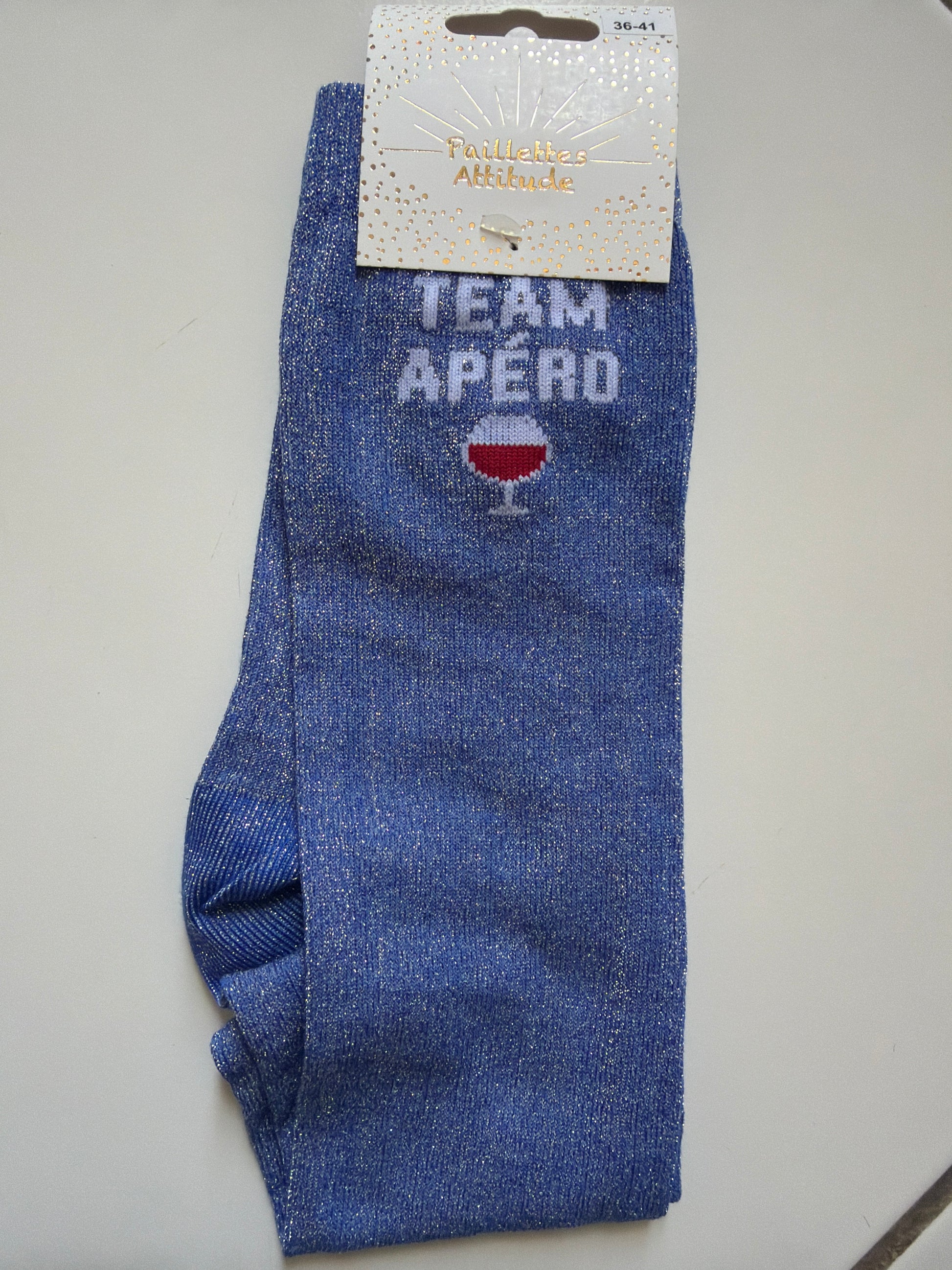 Chaussette pailletée équitation 36-41 TEAM APÉRO 🍷