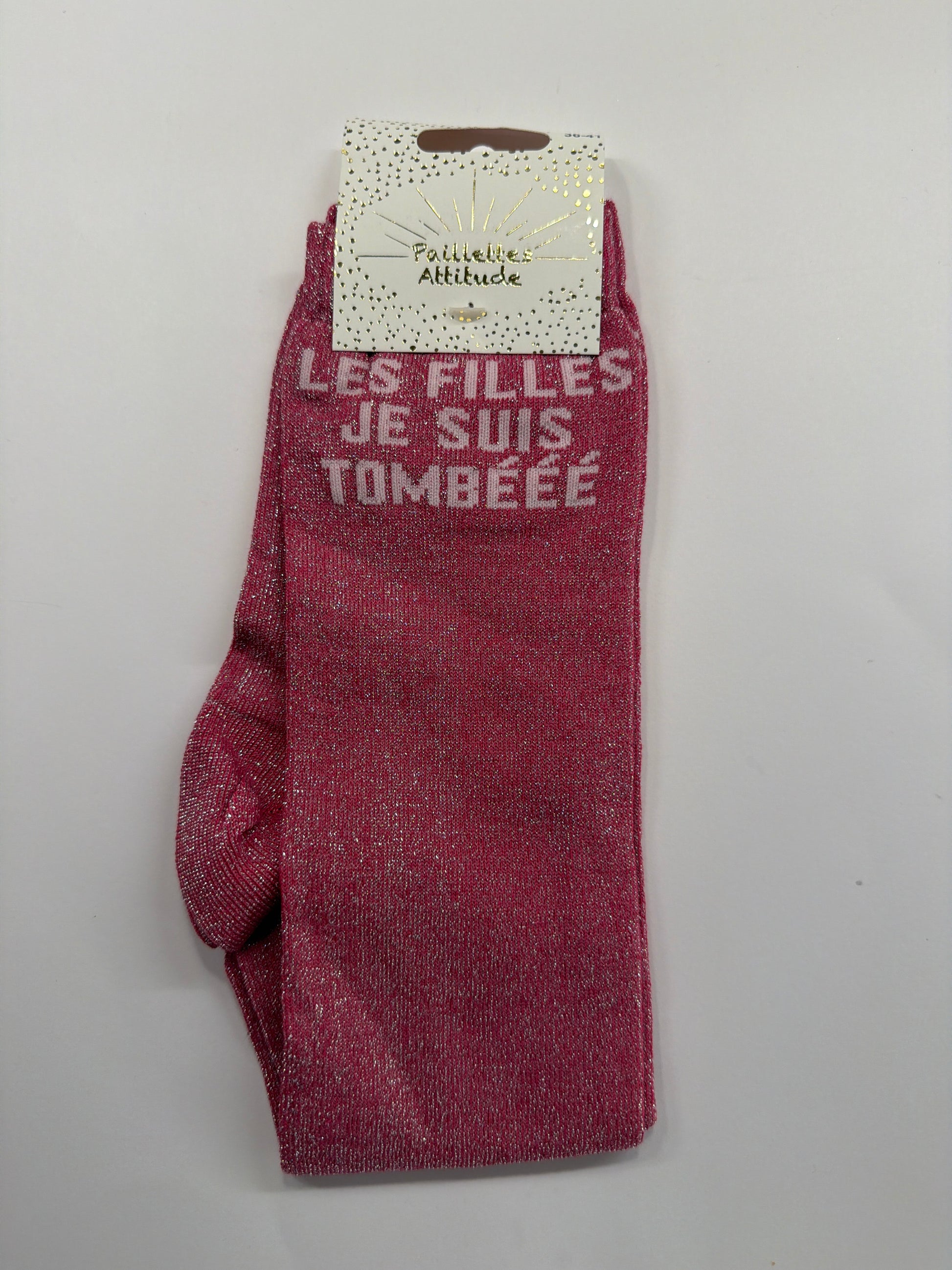 Chaussette pailletée équitation 36-41 LES FILLES JE SUIS TOMBÉÉÉ