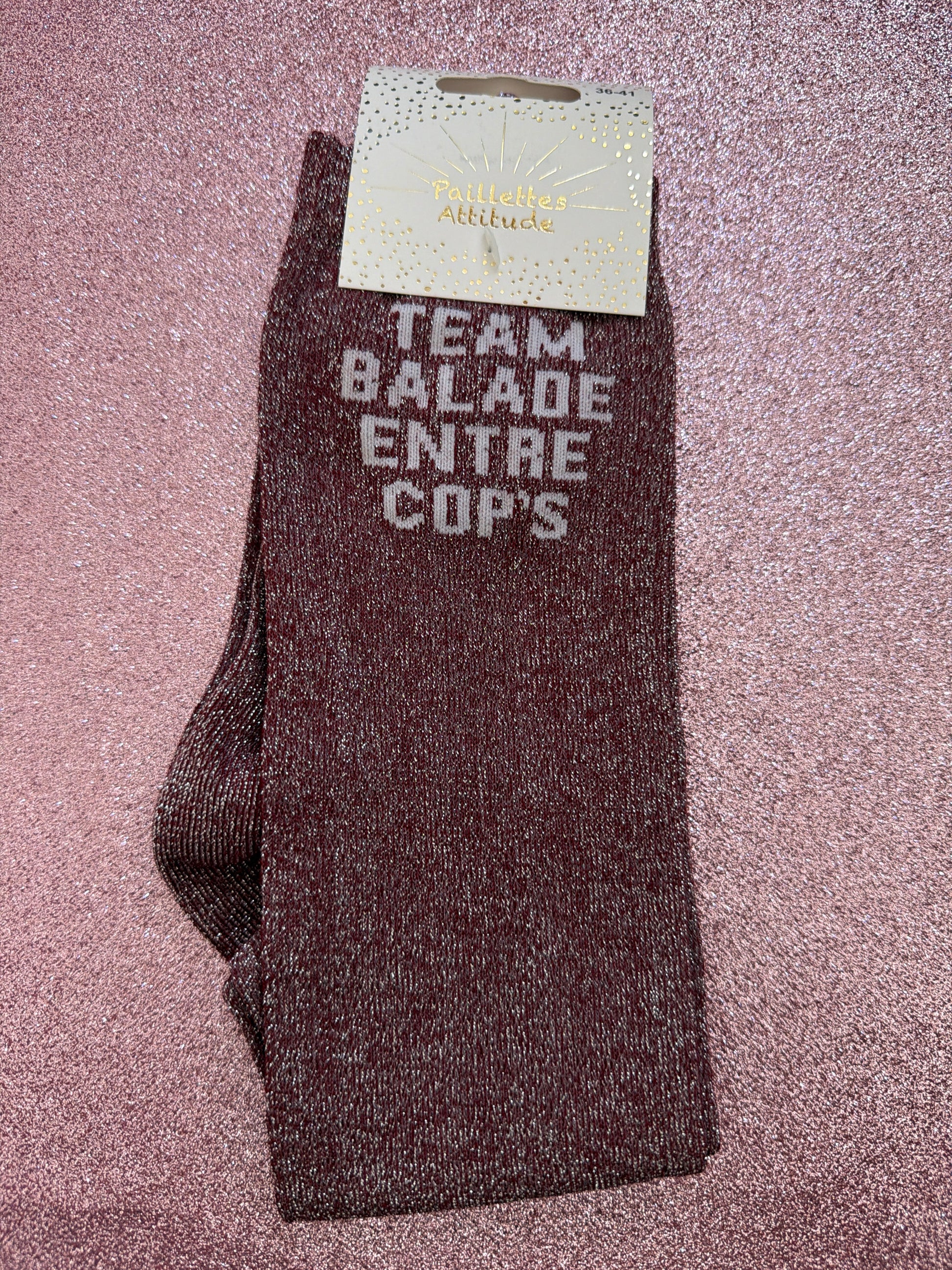 chaussette pailletée équitation TEAM BALADE ENTRE COPS 36/41