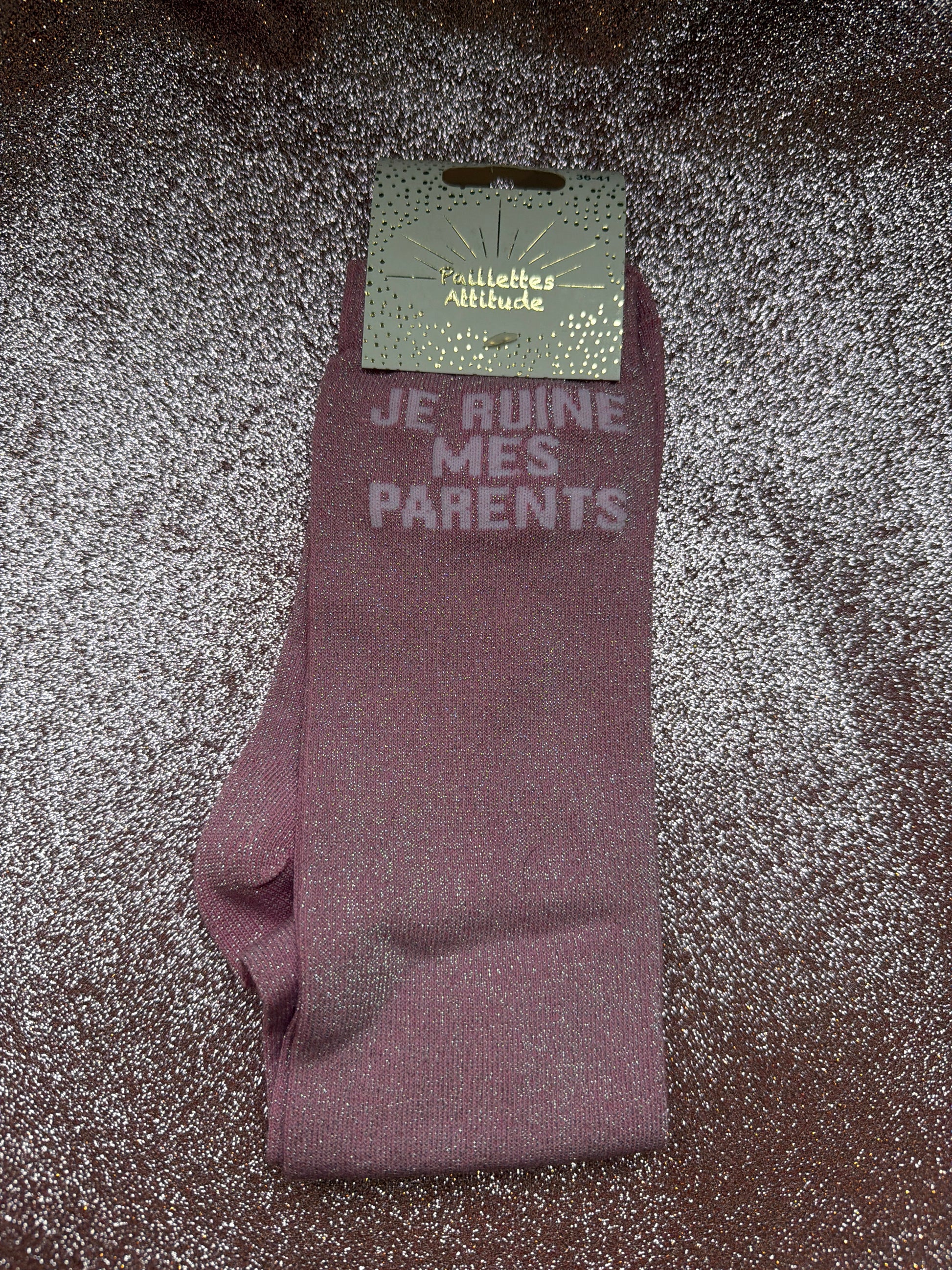 Chaussette pailletée 36/41 JE RUINE MES PARENTS