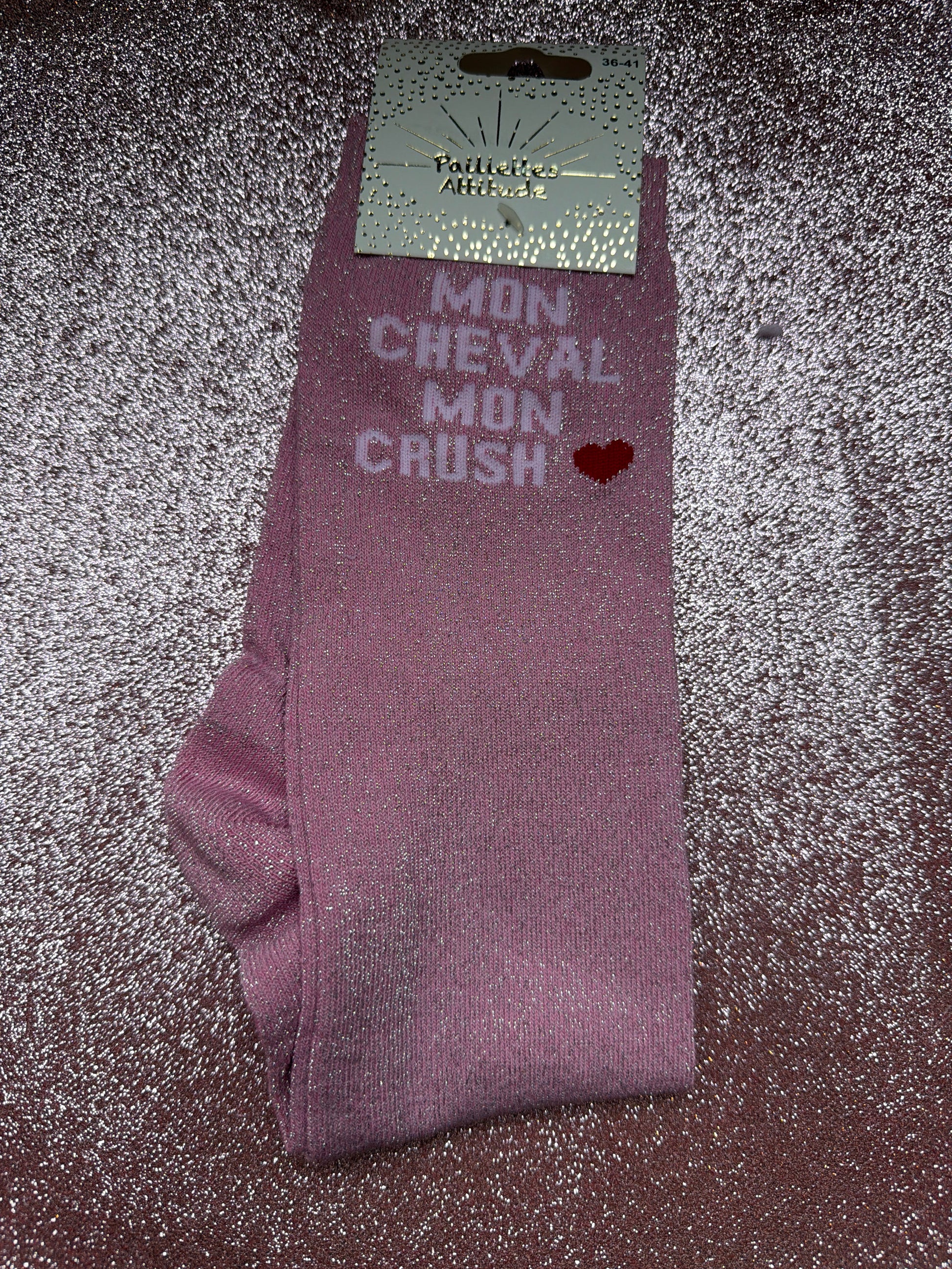 chaussette pailletée MON CHEVAL MON CRUSH ❤️ 36/41