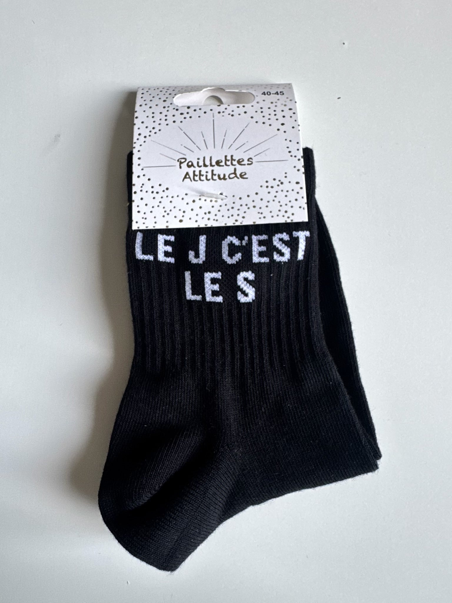 Chaussettes Noir « Le J c’est le S »