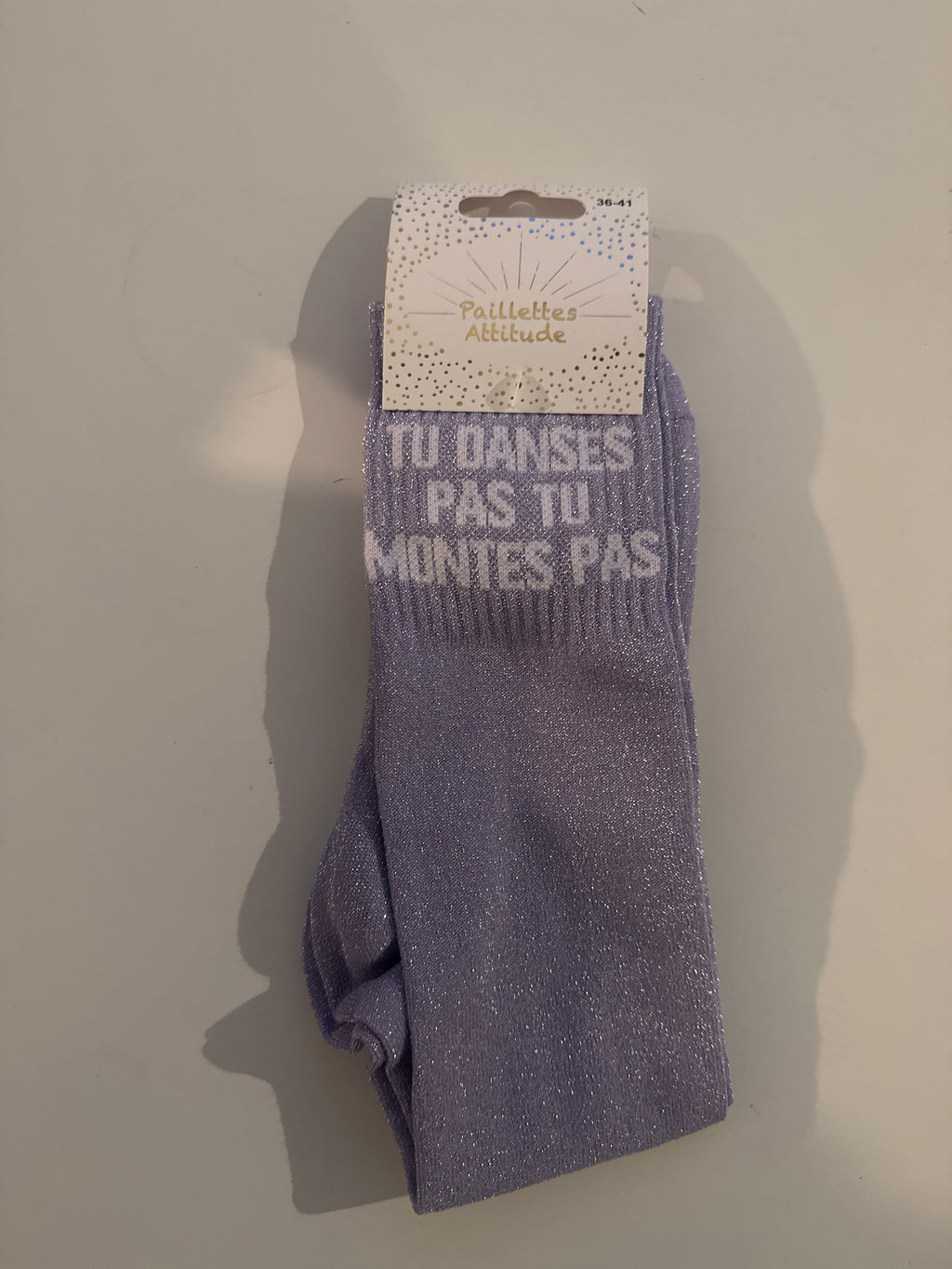 chaussette pailletée TU DANSES PAS TU MONTES PAS 36/41
