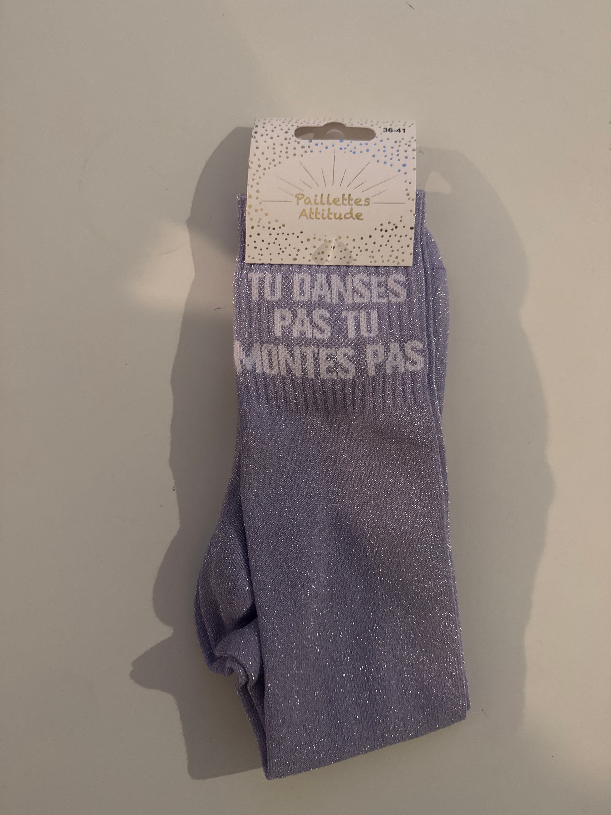 chaussette pailletée TU DANSES PAS TU MONTES PAS 36/41