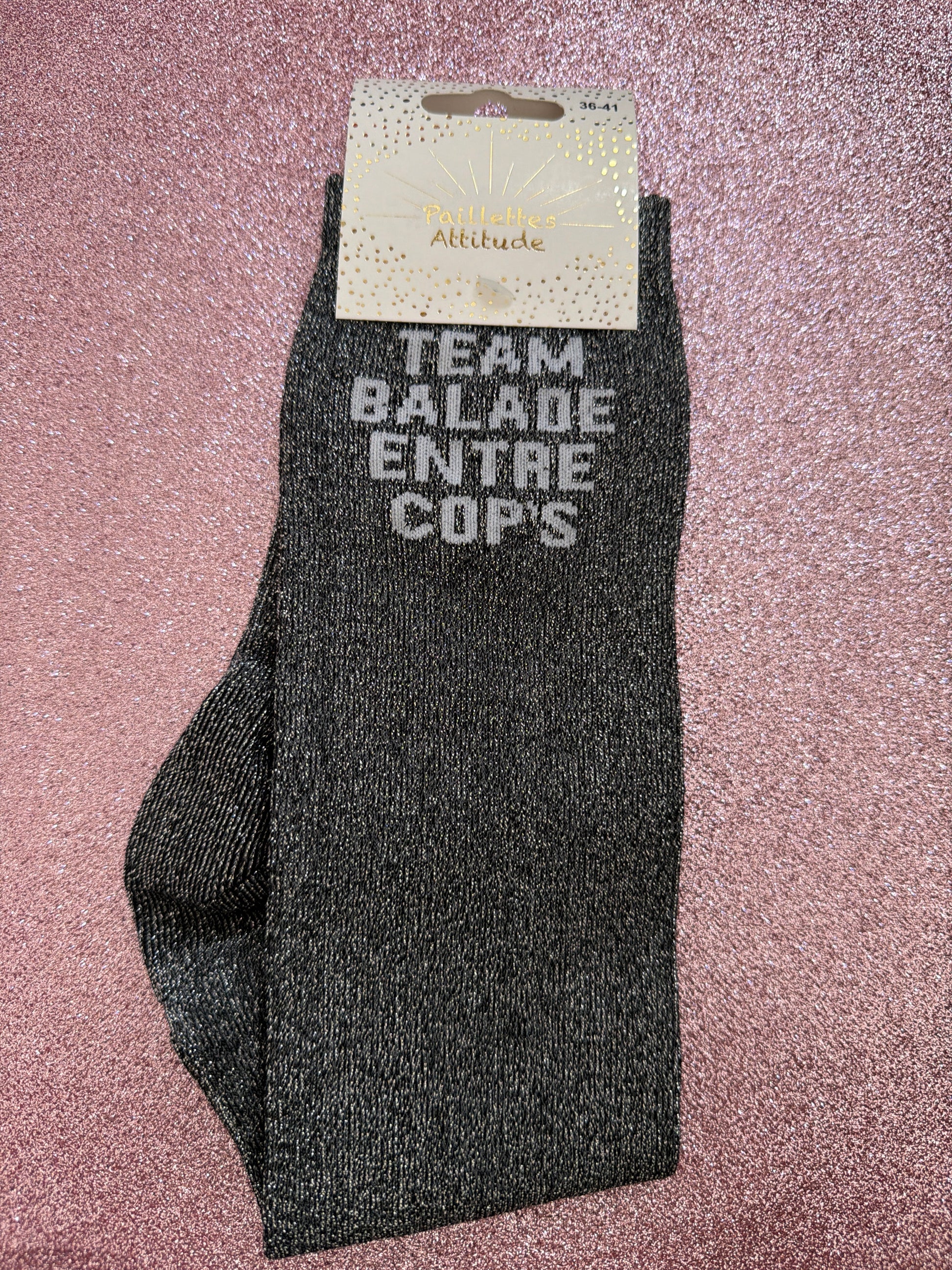chaussette pailletée équitation TEAM BALADE ENTRE COPS 36/41