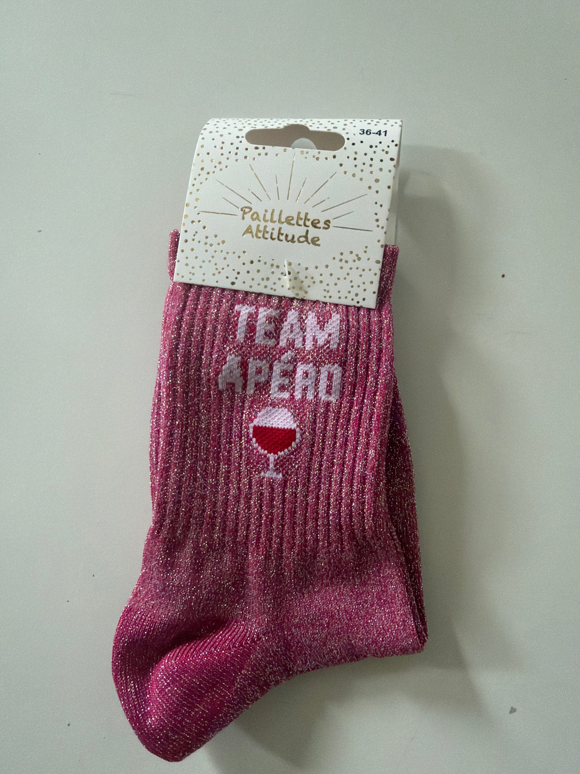 Chaussette de ville pailletée 36-41 TEAM APÉRO