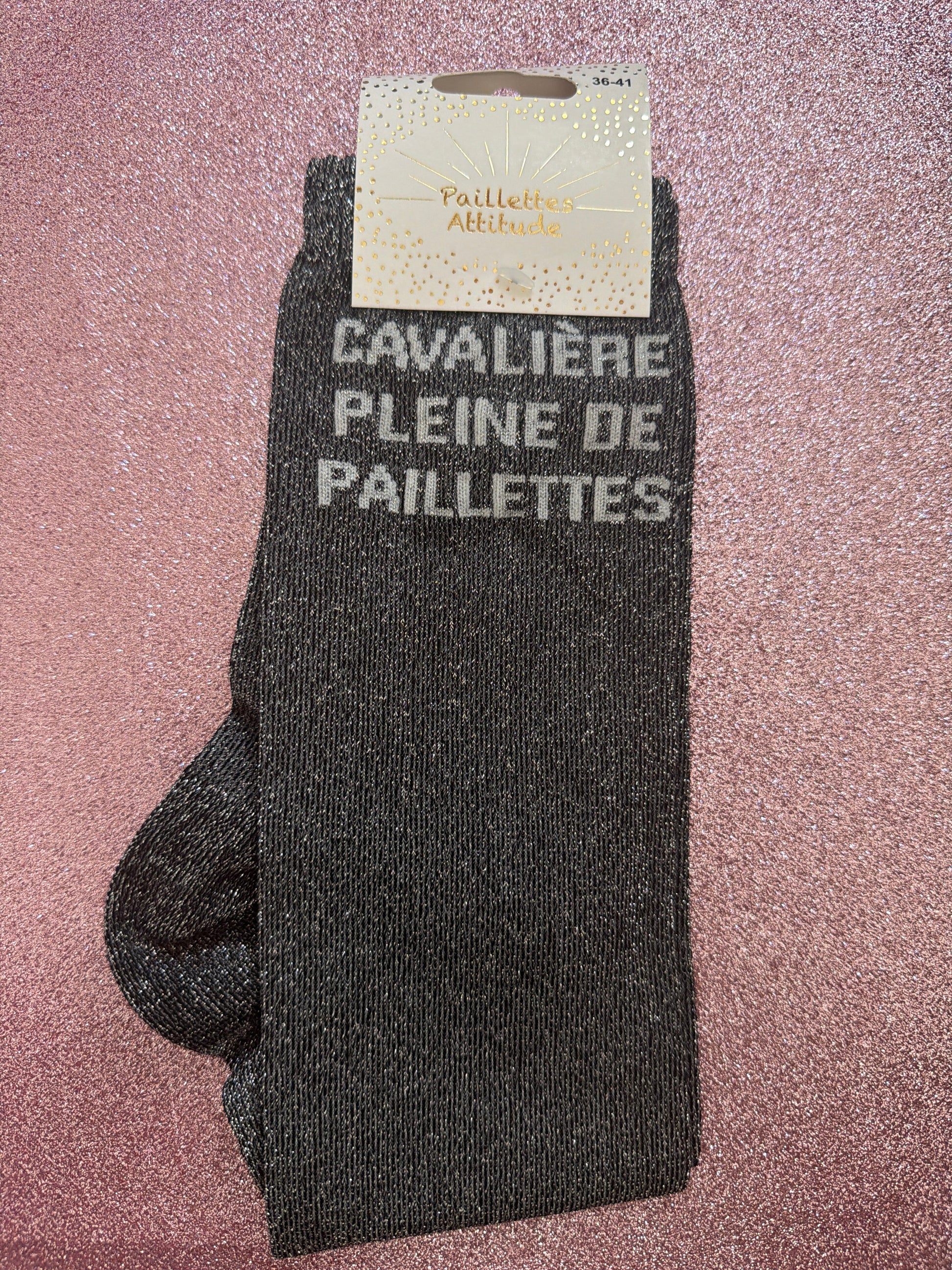 chaussette pailletée équitation CAVALIÈRE PLEINE DE PAILLETTES 36/41