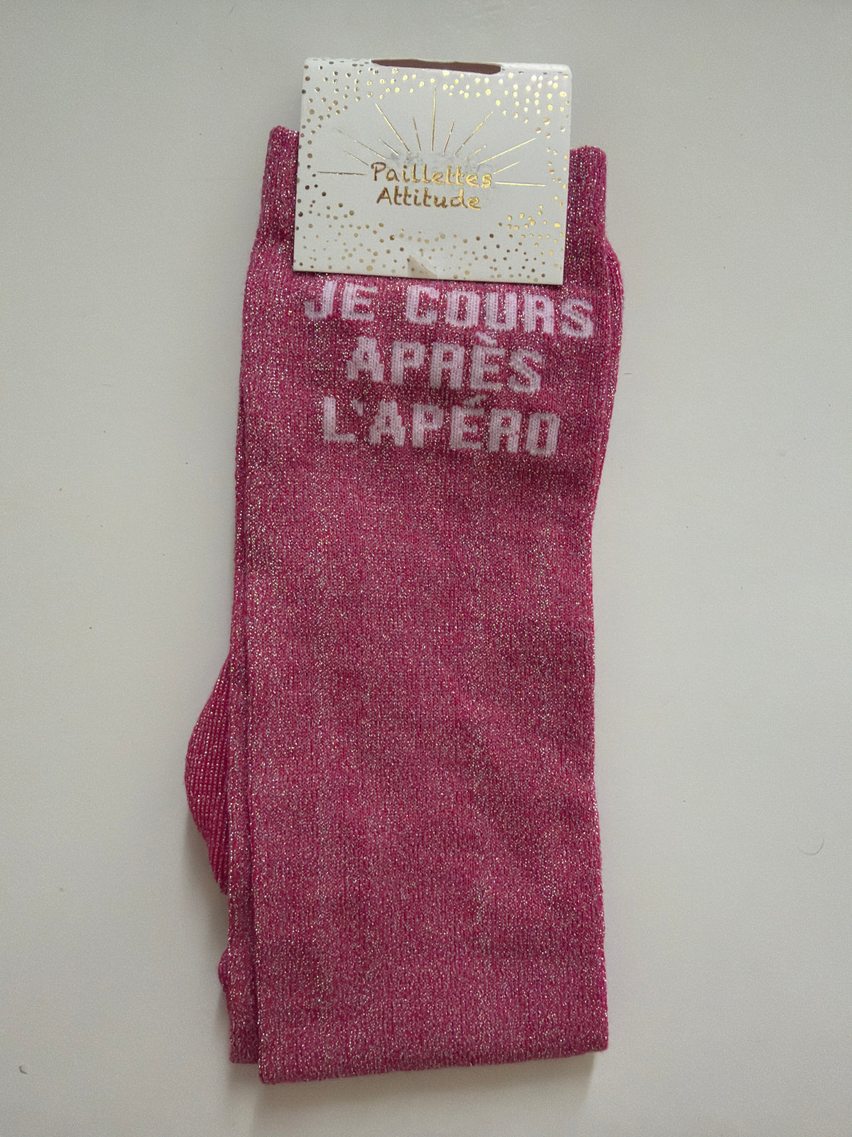 ￼Chaussettes pailletée équitation 36-41 JE COURS APRÈS L’APÉRO