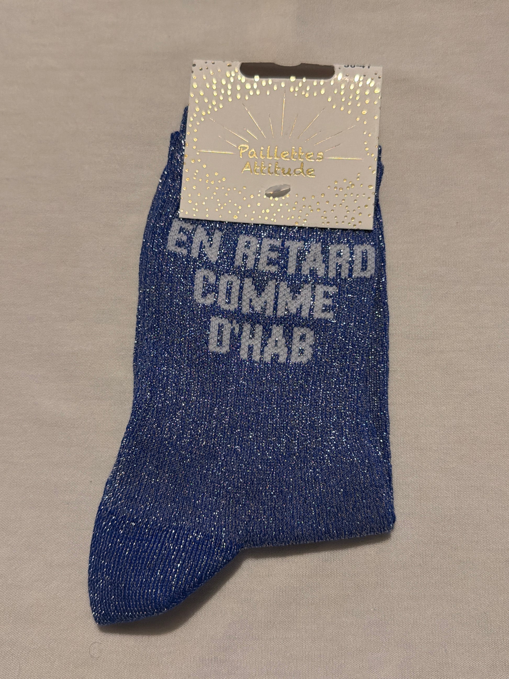 Chaussette de ville pailletée 36-41 EN RETARD COMME D’HAB
