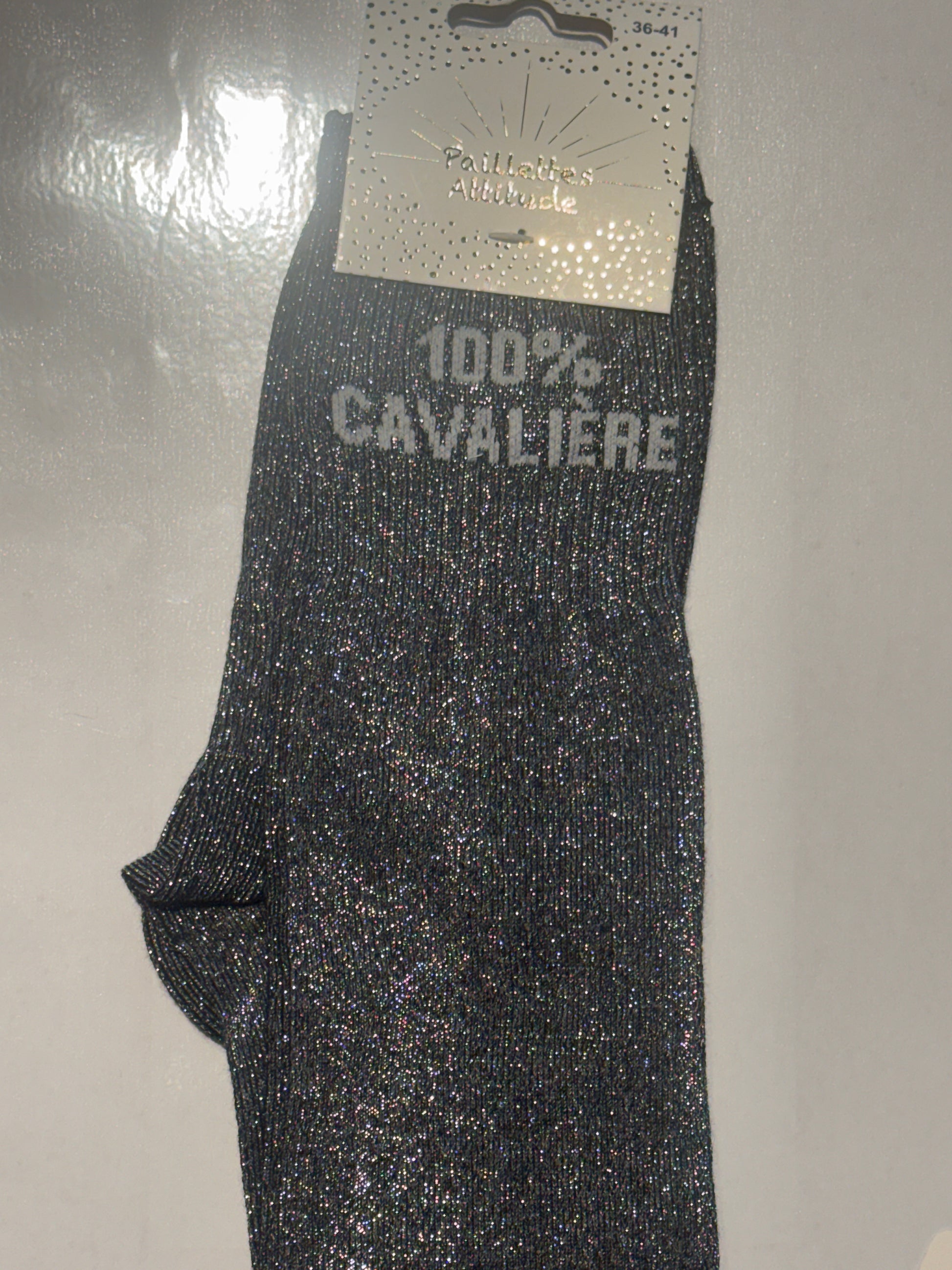 chaussette pailletée 100% cavalière 36/41