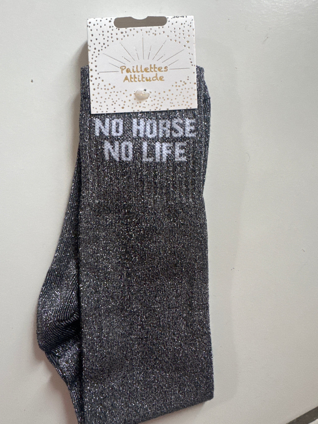 Chaussette pailletée équitation NO HORSE NO LIFE