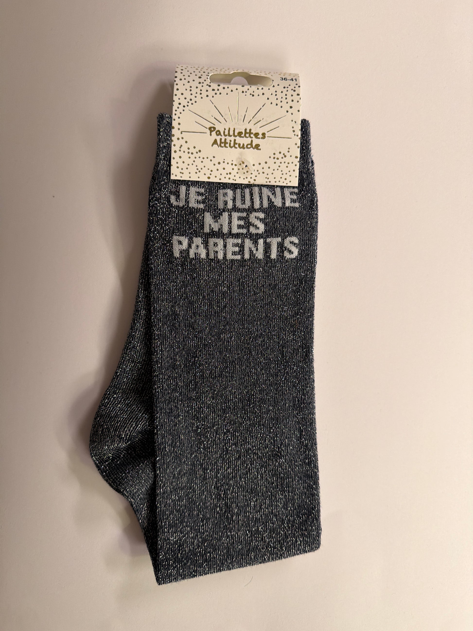 Chaussette pailletée équitation 36-41 JE RUINE MES PARENTS
