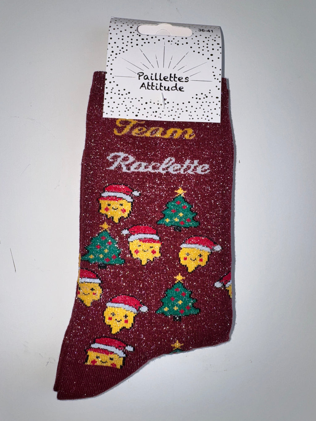 🎄 Chaussettes de Noël Pailletées – Taille 36/41 🎄