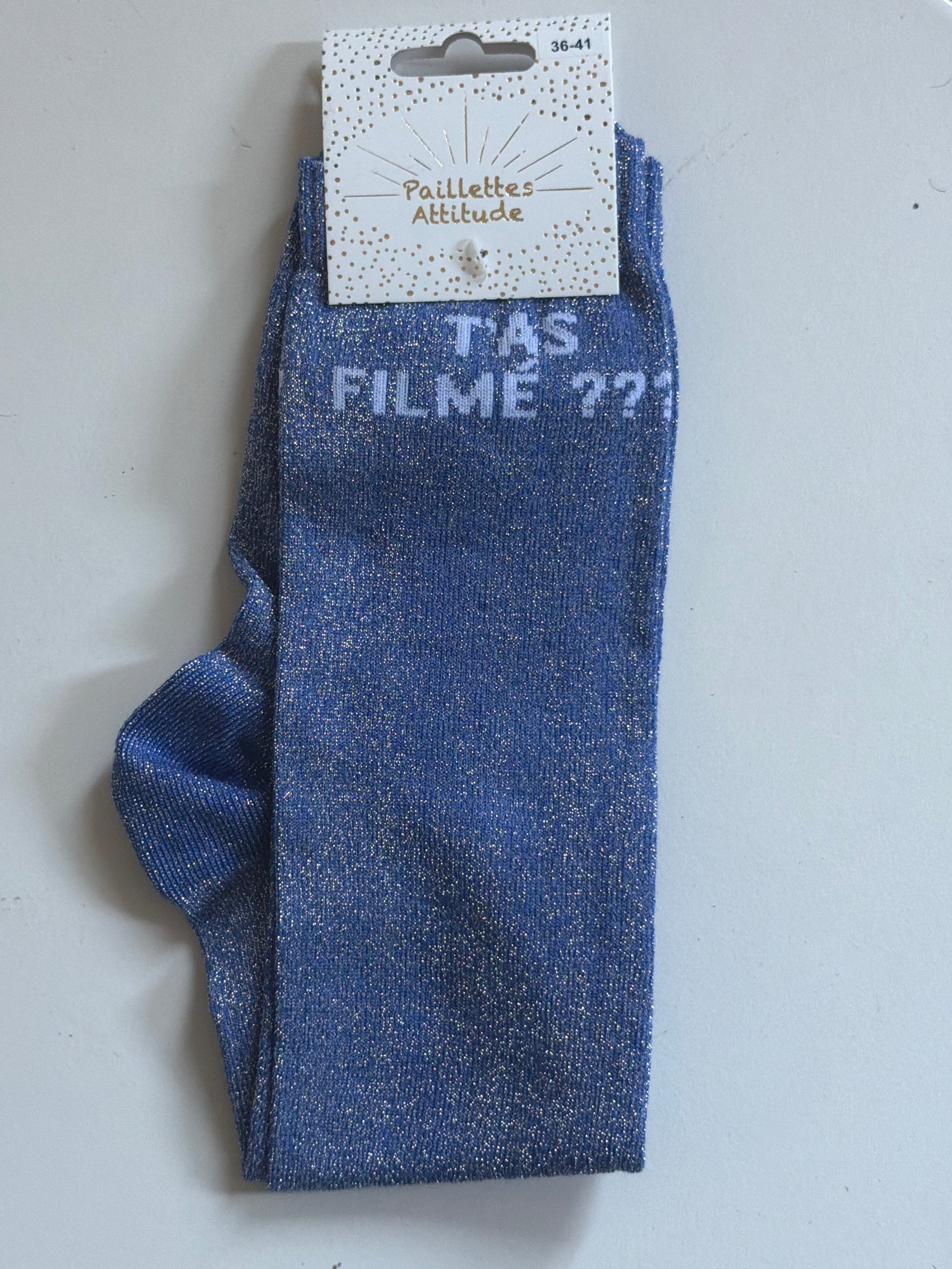 Chaussette pailletée équitation 36-41  T’AS FILMÉ ???