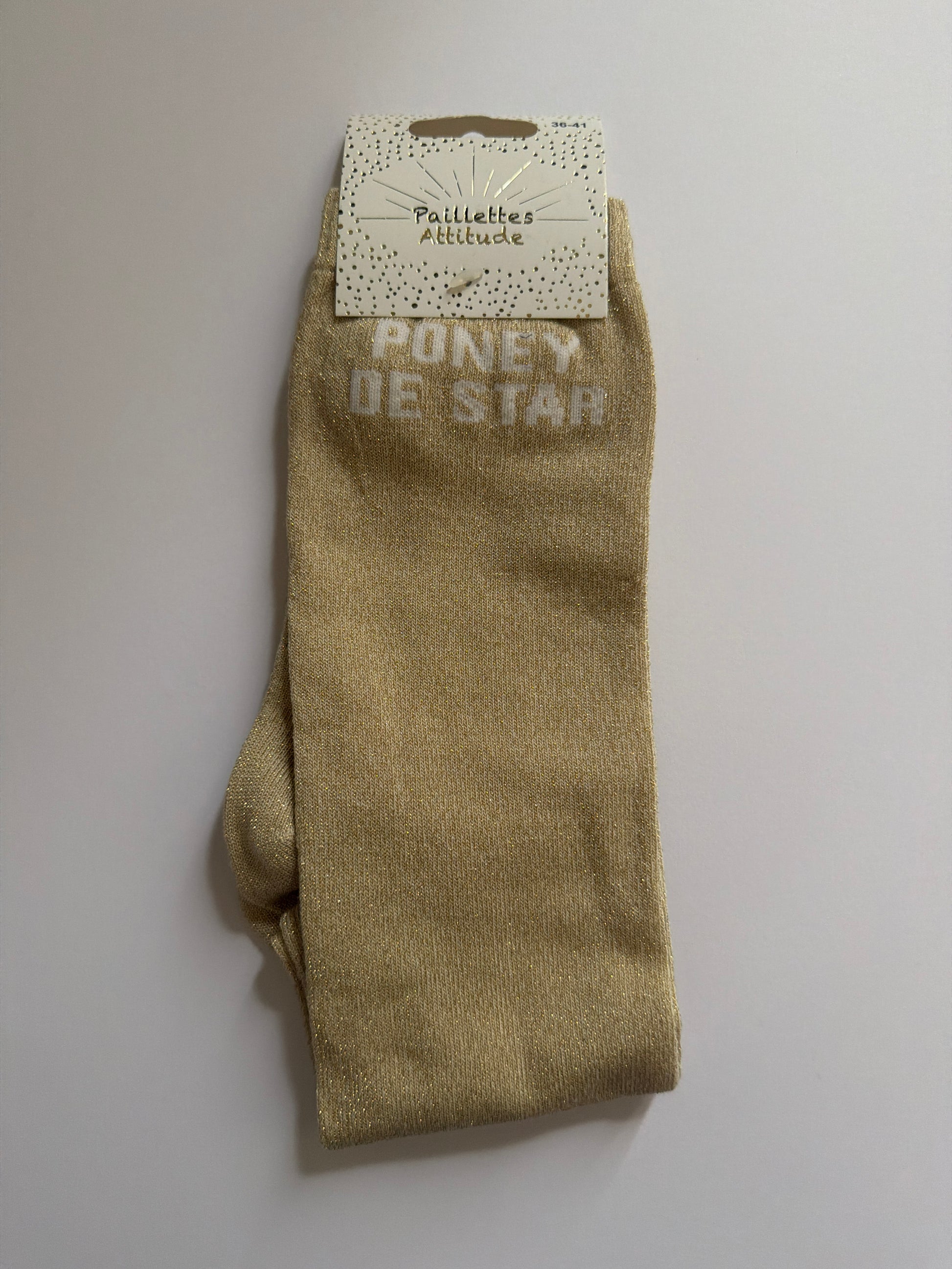 Chaussette pailletée équitation 36-41  PONEY DE STAR