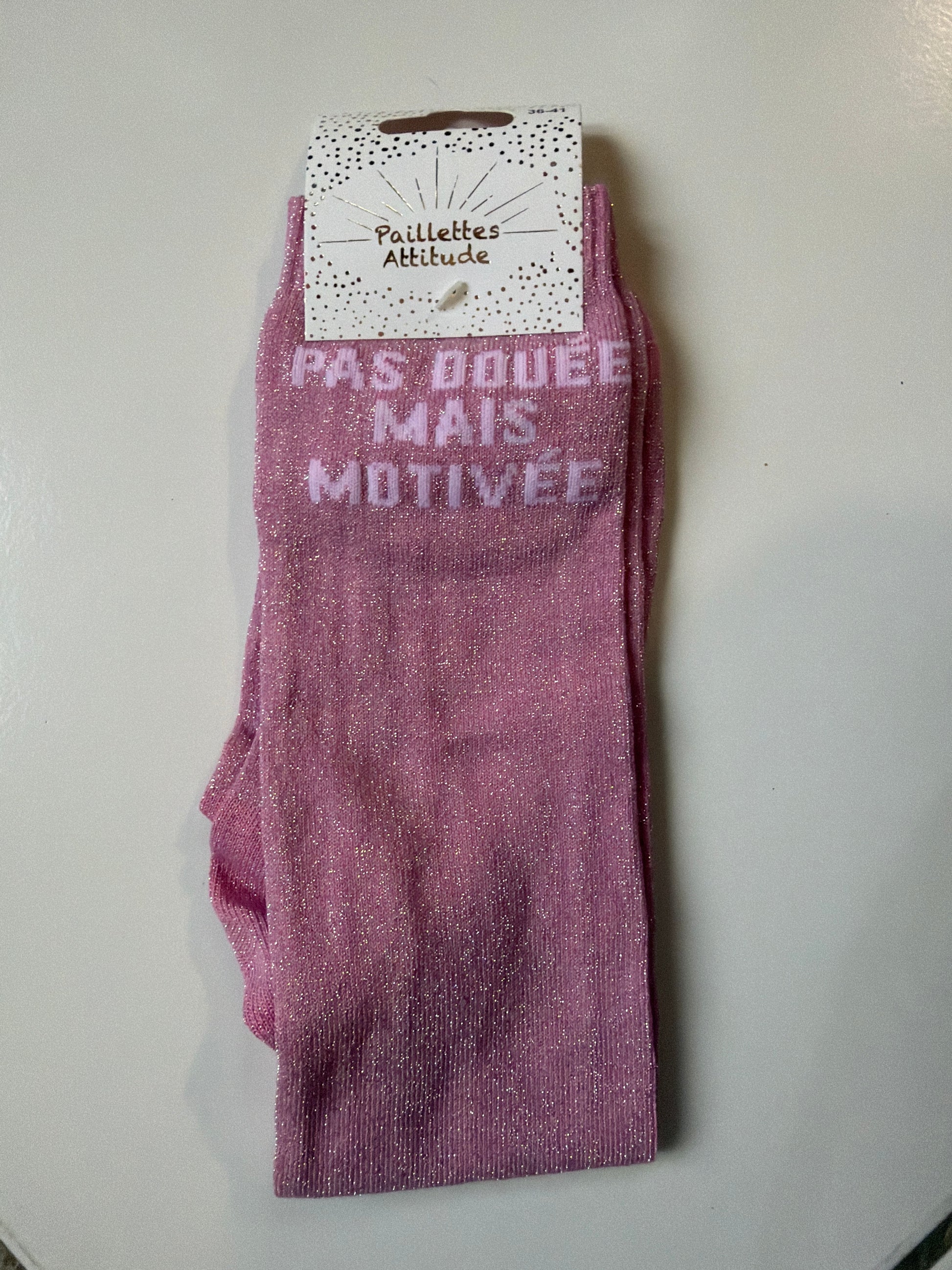 Chaussette pailletée équitation 36-41  PAS DOUÉE MAIS MOTIVÉE 