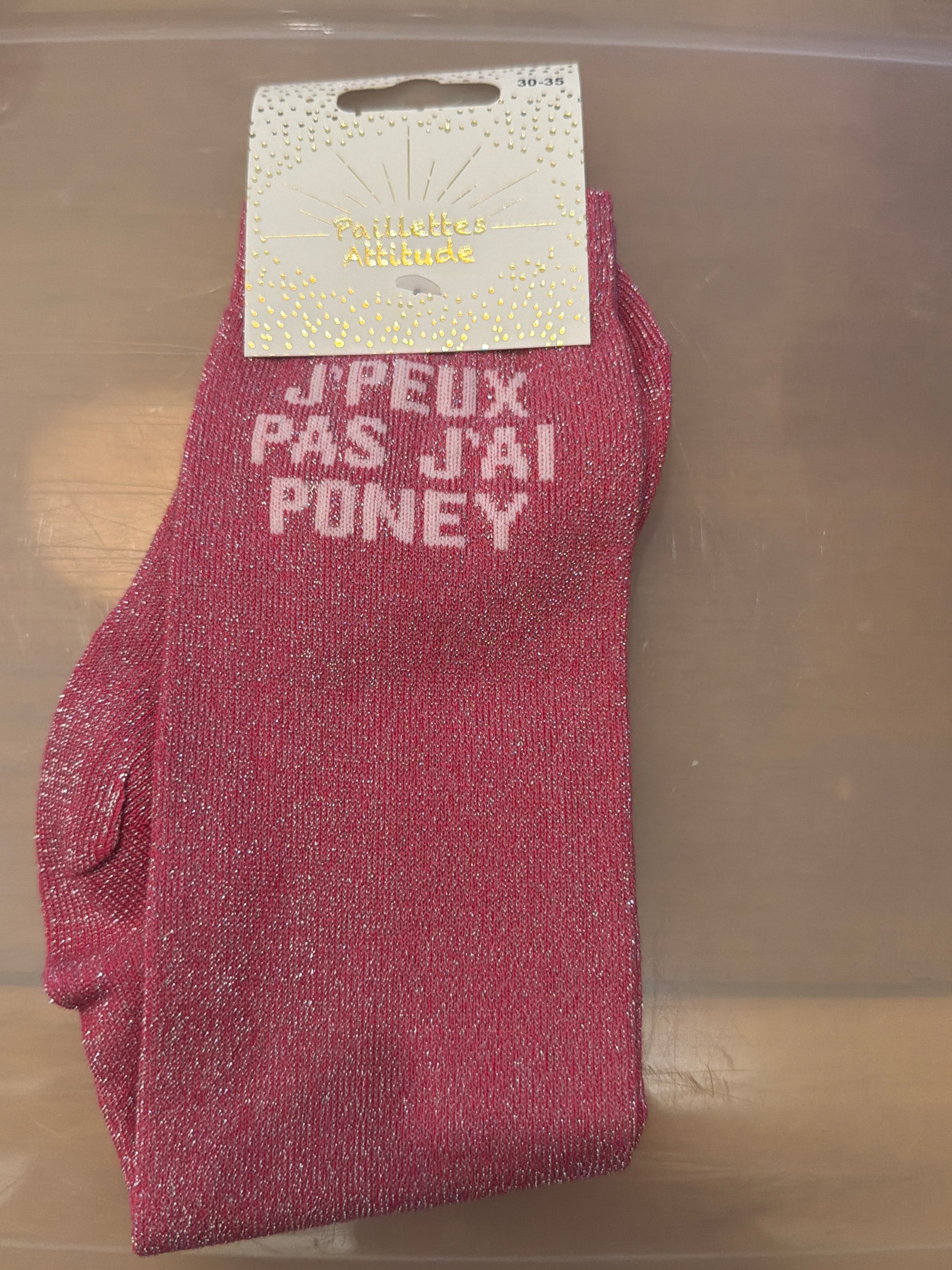 Chaussette pailletée équitation enfant 30/35 J’PEUX PAS J’AI PONEY