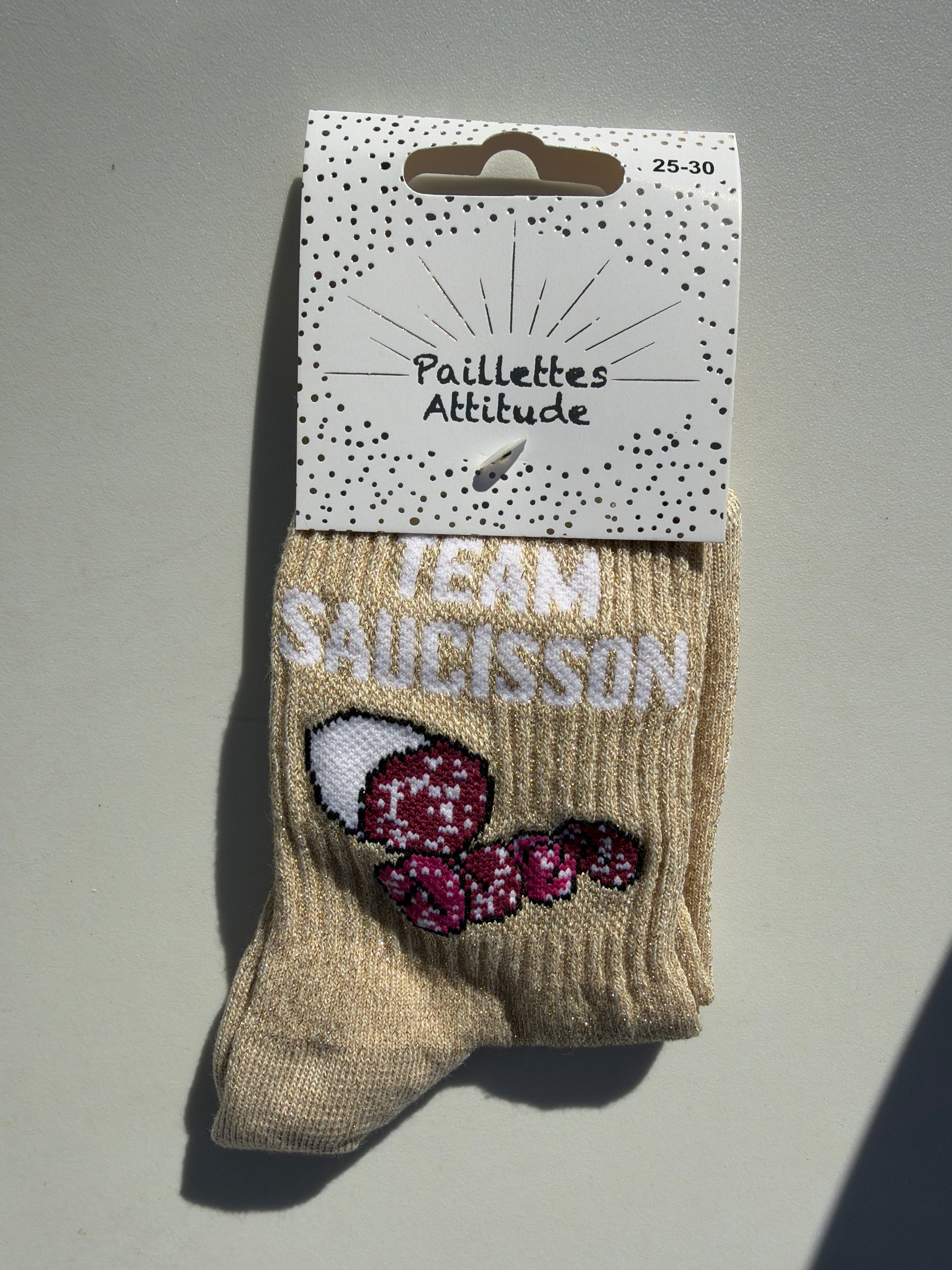 Chaussette de ville pailletée TEAM SAUCISSON enfant
