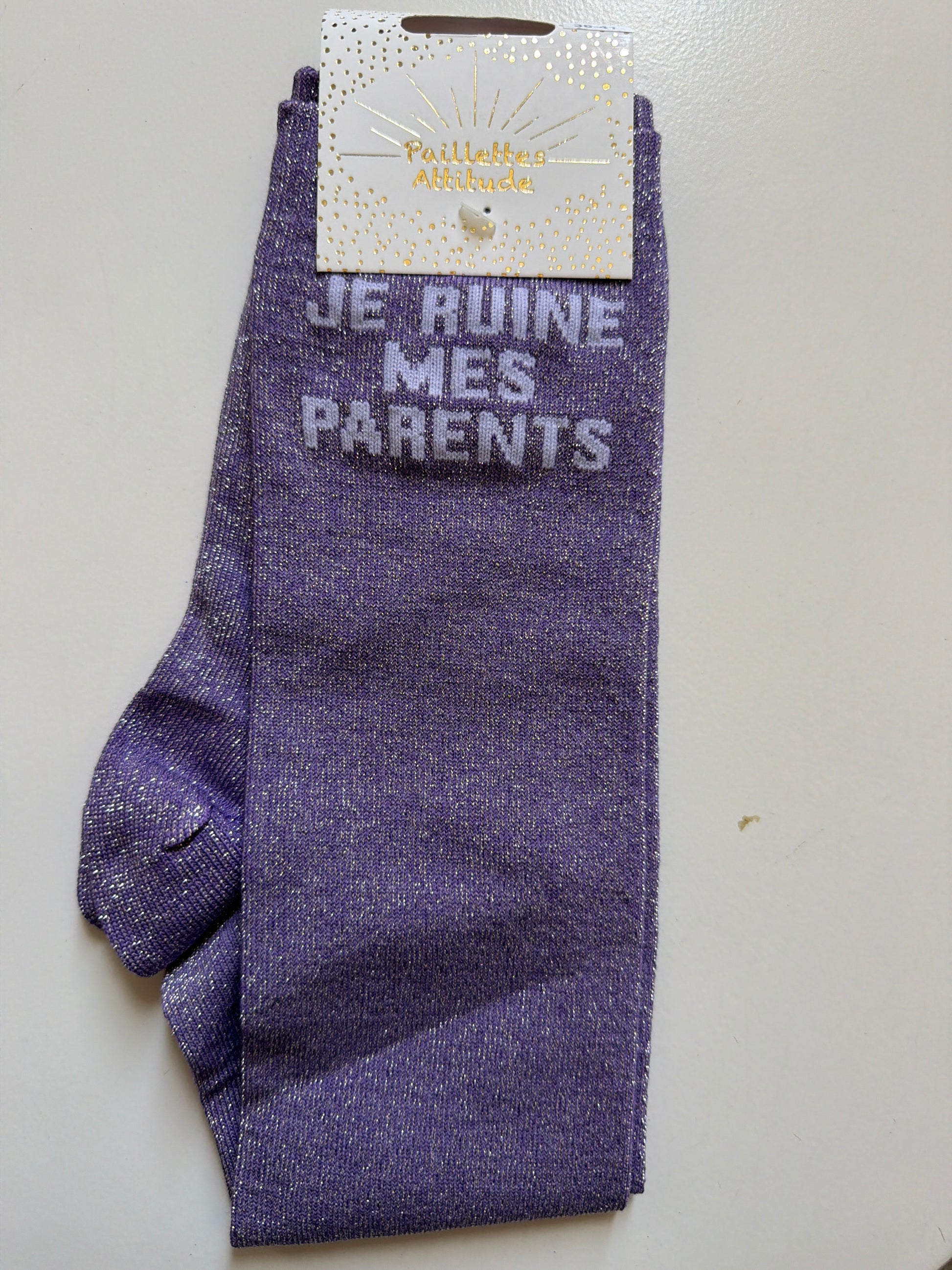Chaussette pailletée équitation 36-41 JE RUINE MES PARENTS