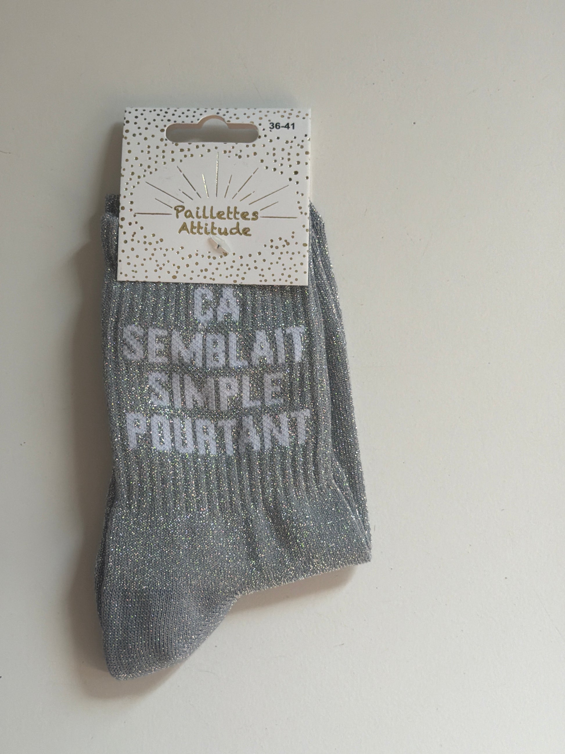 Chaussette de ville pailletée 36-41 ÇA SEMBLAIT SIMPLE POURTANT