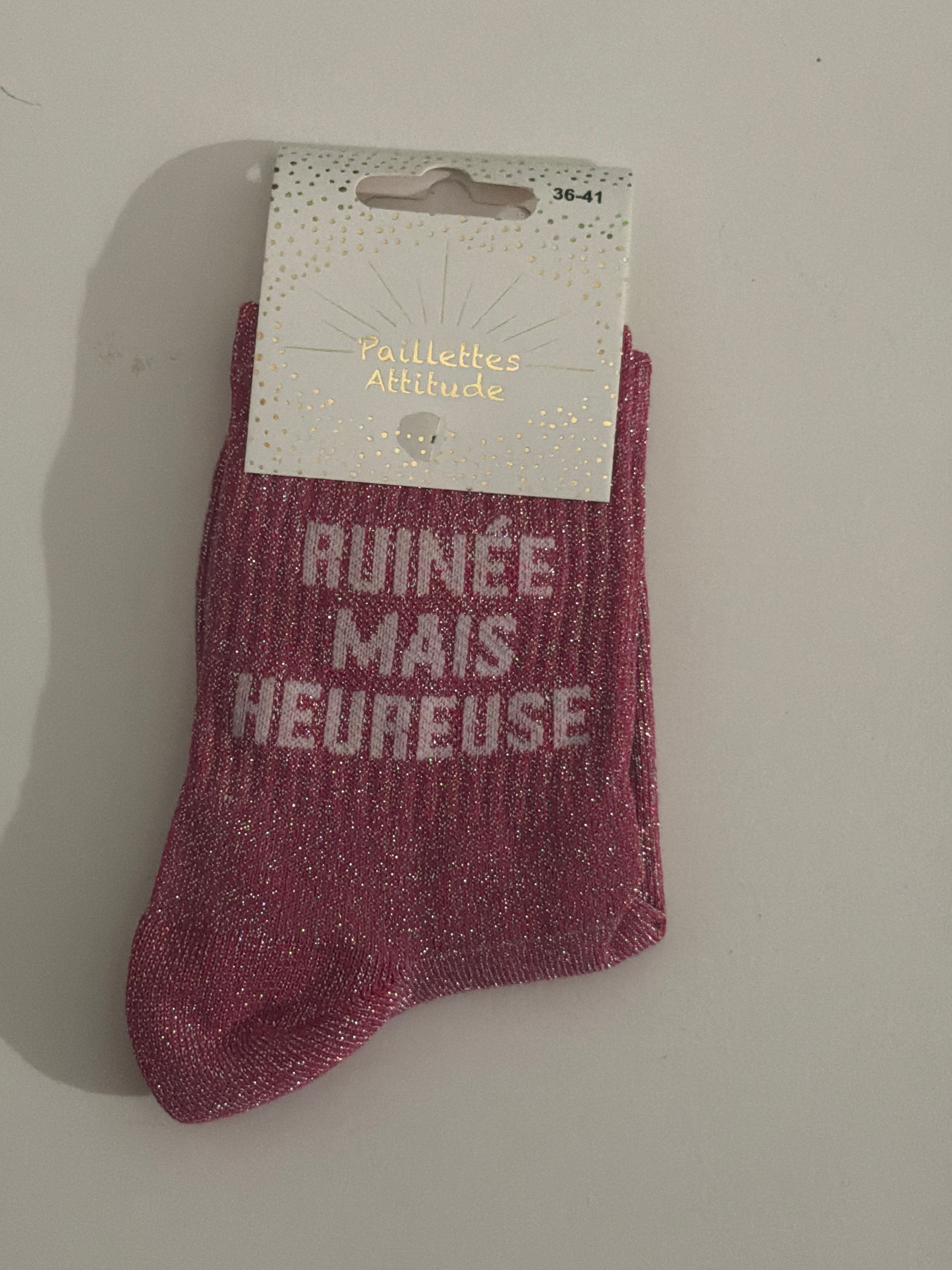 Chaussette de ville pailletée 36-41 RUINÉE MAIS HEUREUSE
