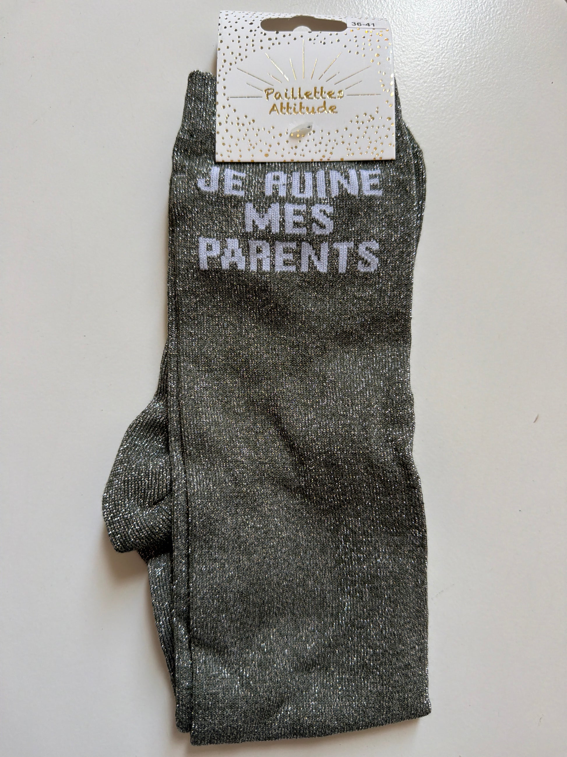Chaussette pailletée équitation 36-41 JE RUINE MES PARENTS