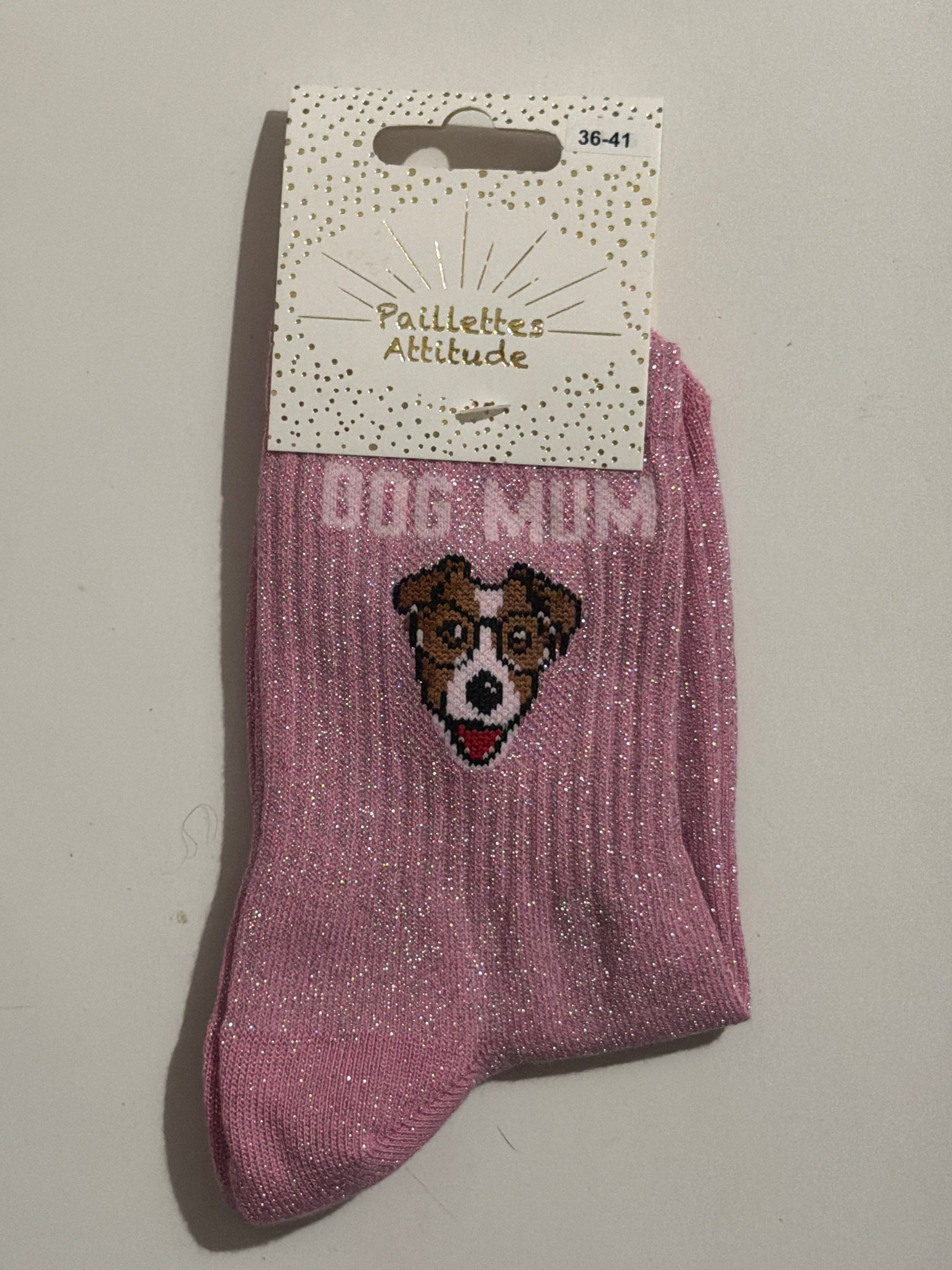 Chaussette de ville pailletée 36-41 DOG MUM
