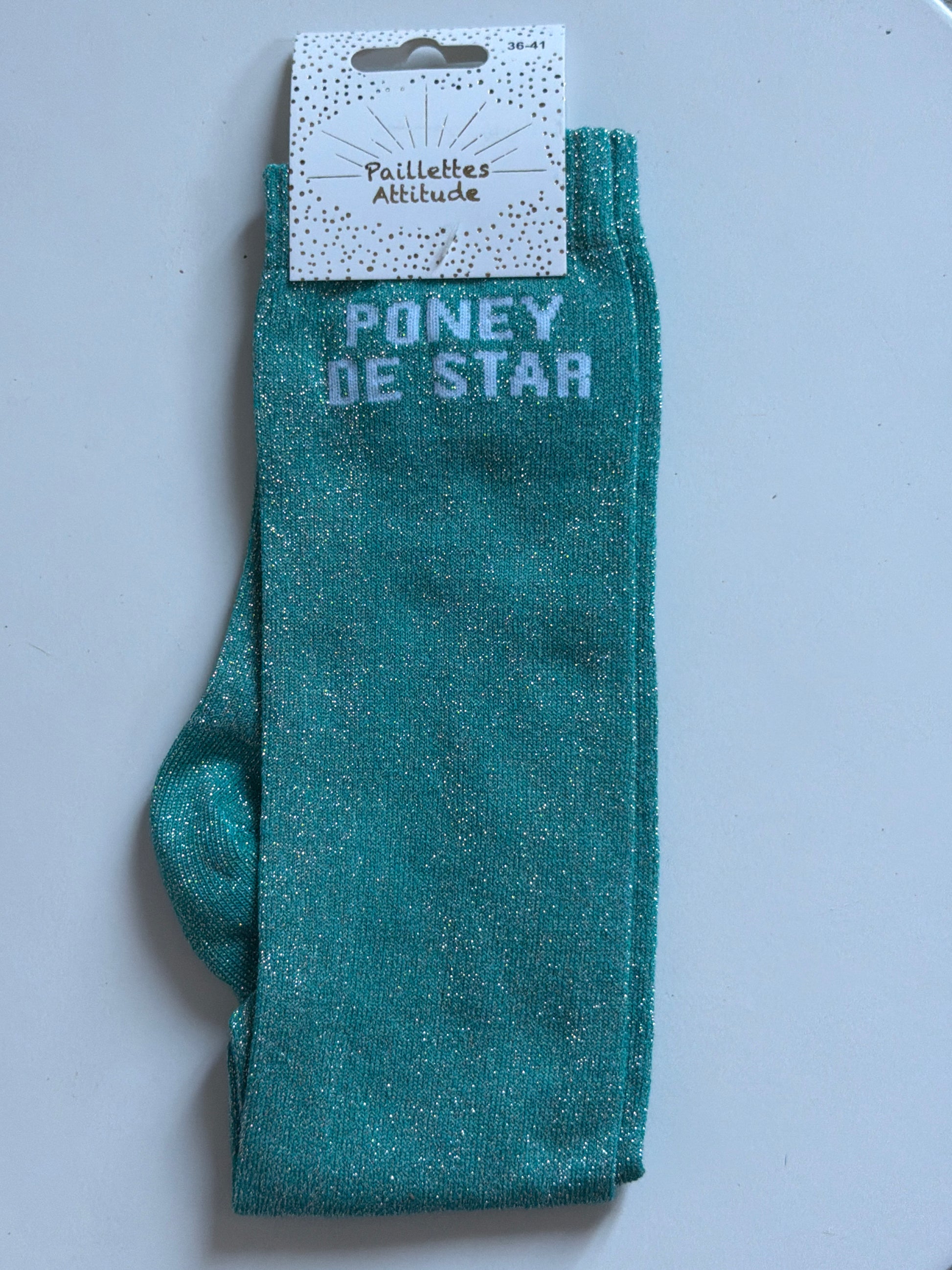 Chaussette pailletée équitation 36-41  PONEY DE STAR