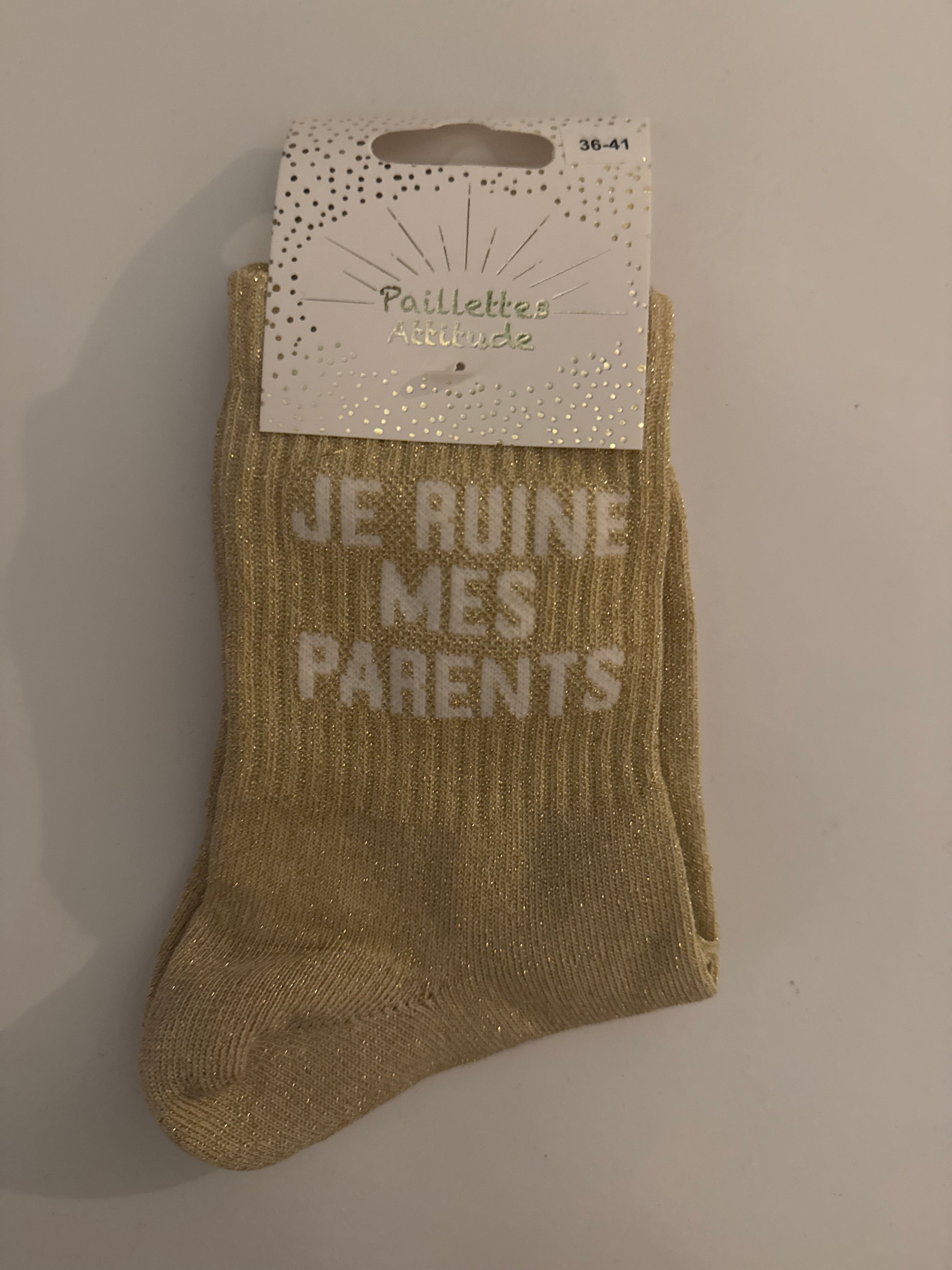 Chaussettes “Je ruine mes parents” – Taille 36/41 ✨