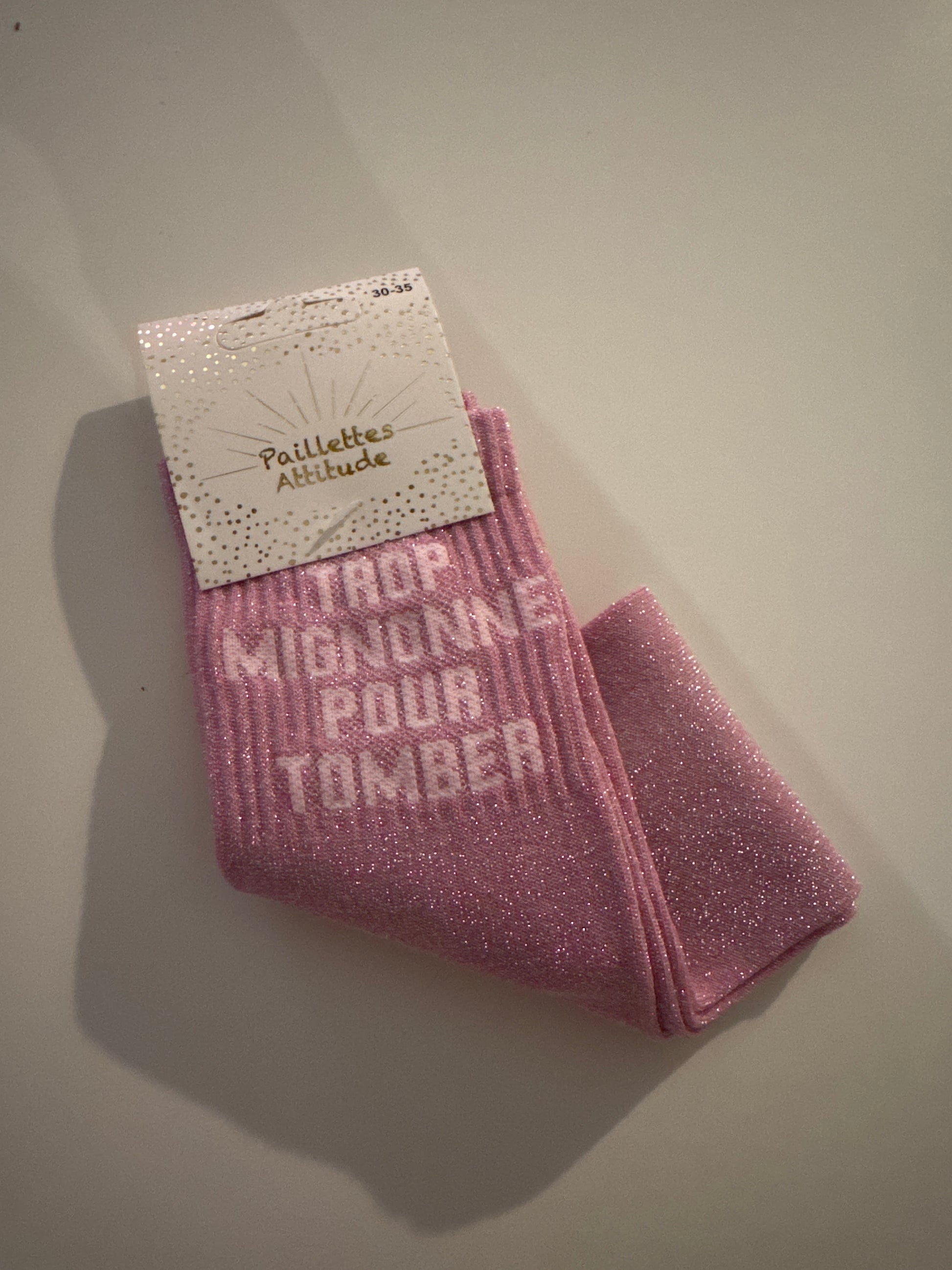 Chaussette pailletée TROP MIGNONE POUR TOMBER 30/35