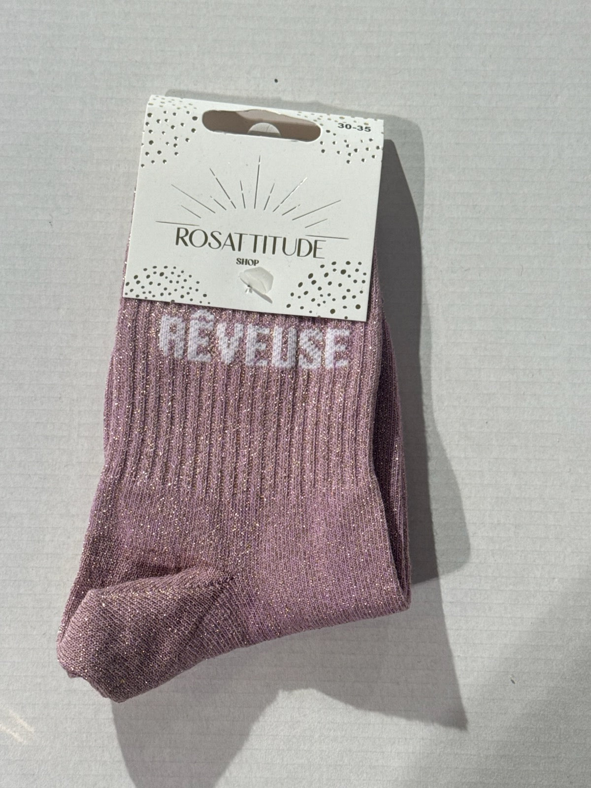 Chaussettes Rose Pailletée « Reveuse »