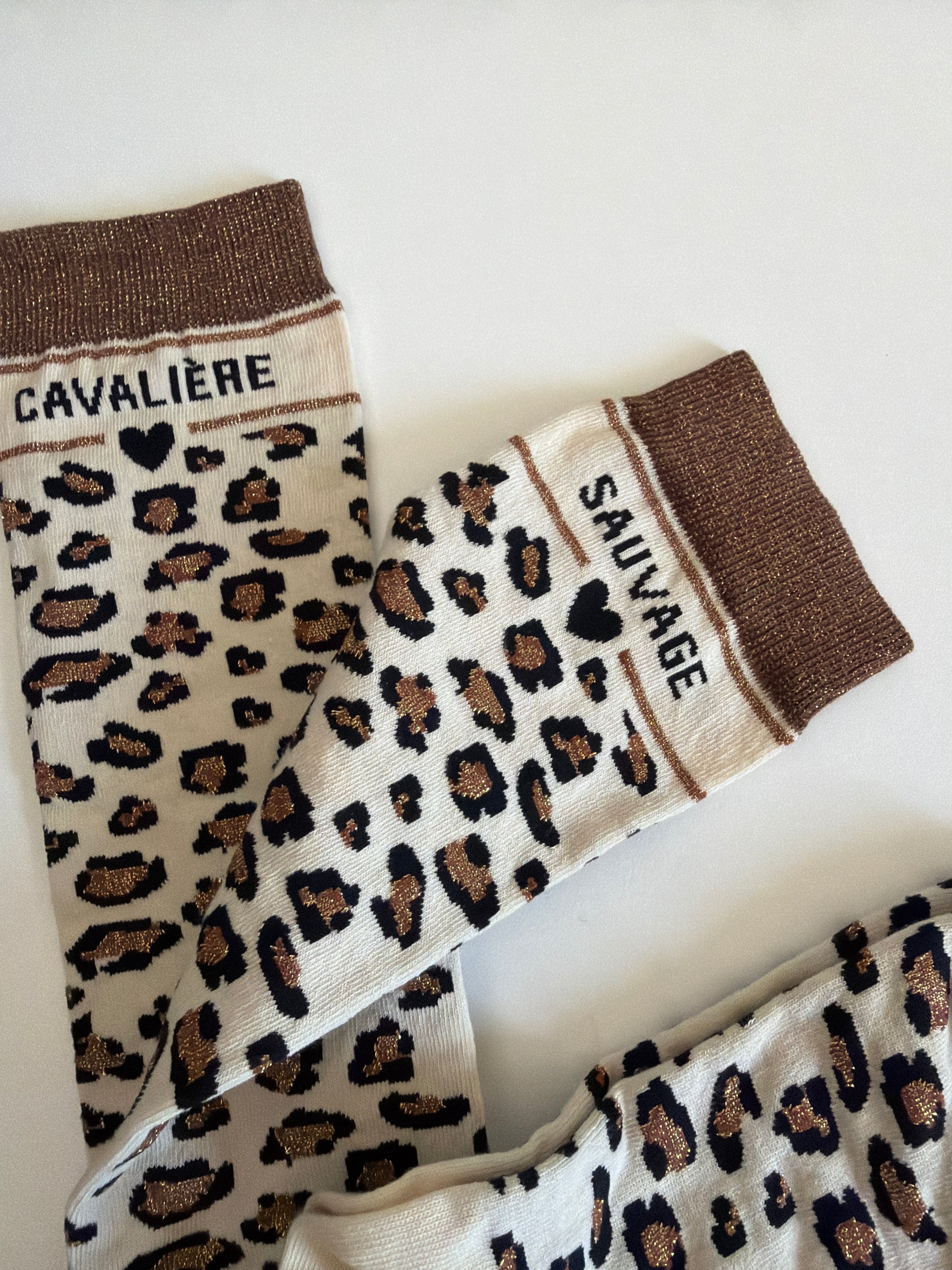 Chaussette équitation pailletée Léopard Cavalière sauvage