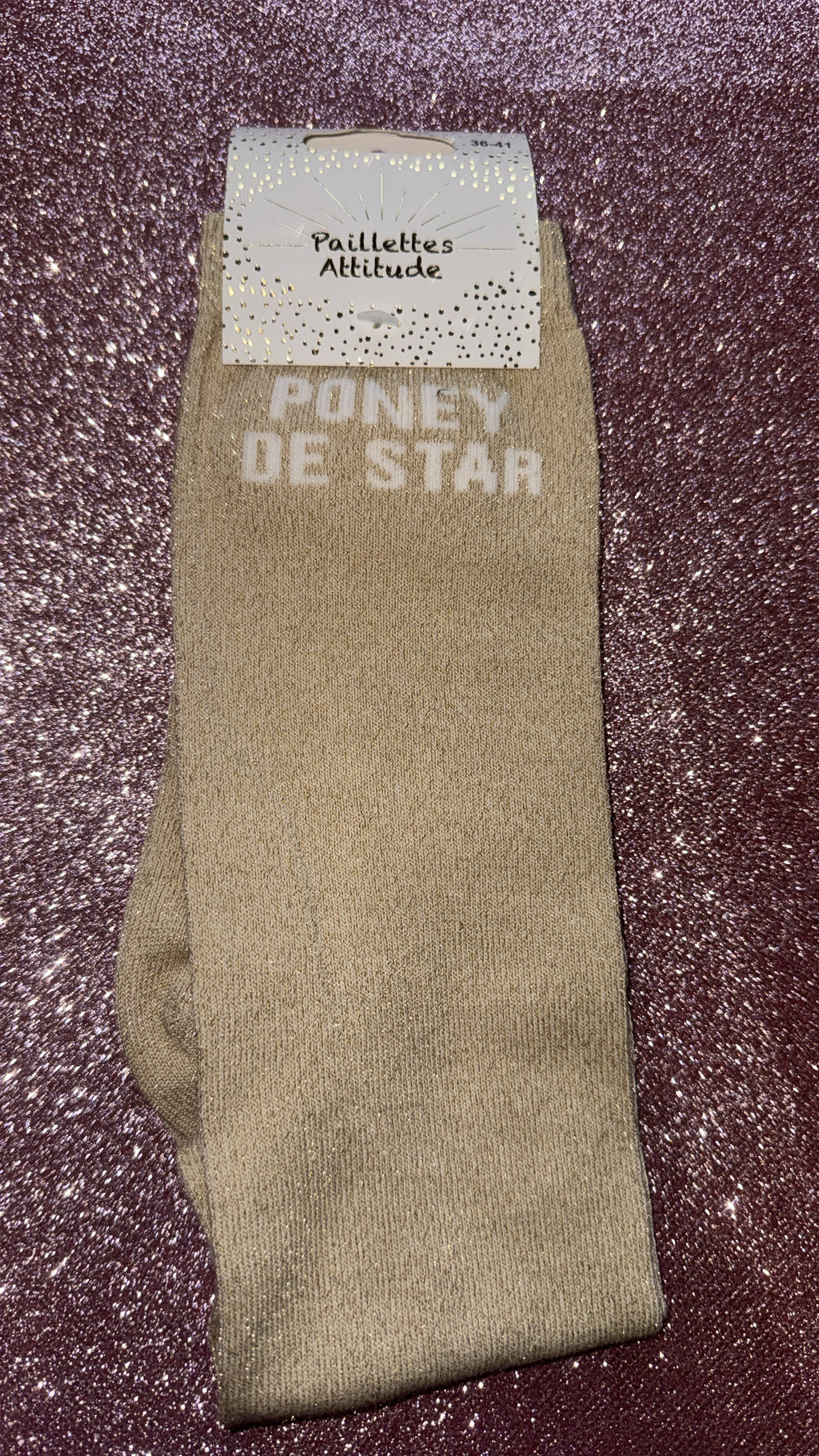 chaussette pailletée équitation PONEY DE STAR 36/41