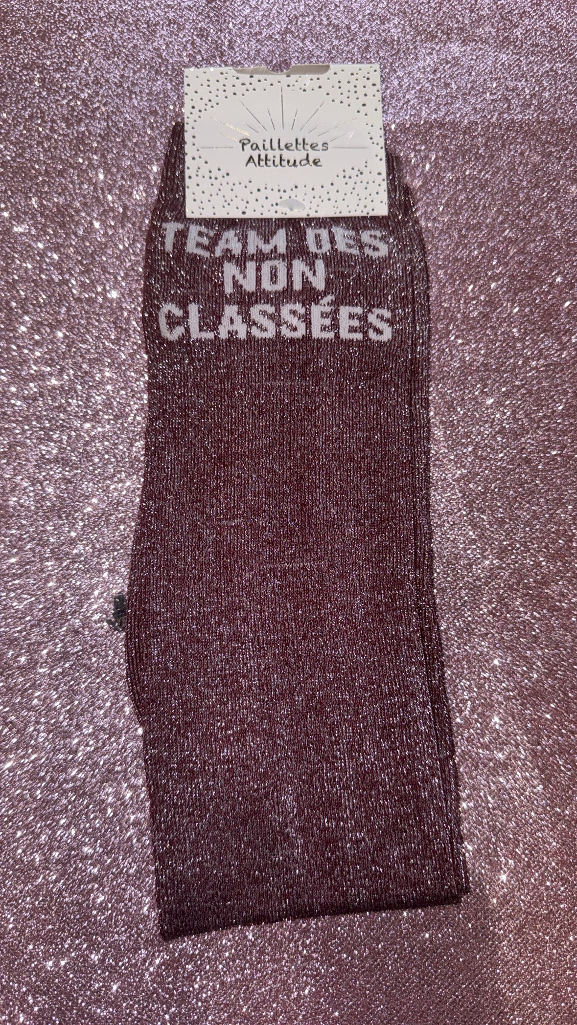 chaussette d’équitation pailletée «TEAM DES NON CLASSÉS » 36/41