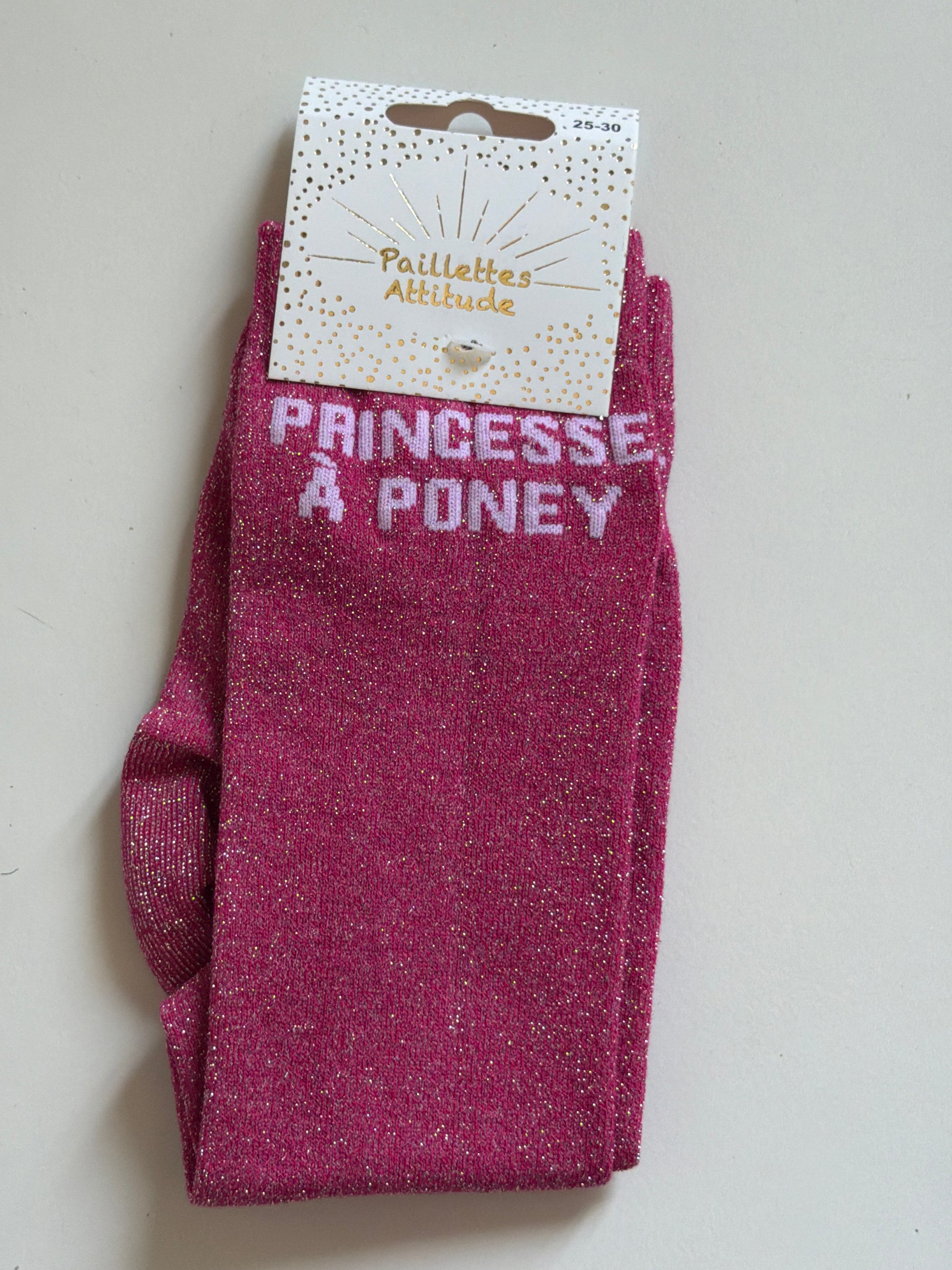 Chaussette pailletée équitation 25-30 PRINCESSE À PONEY