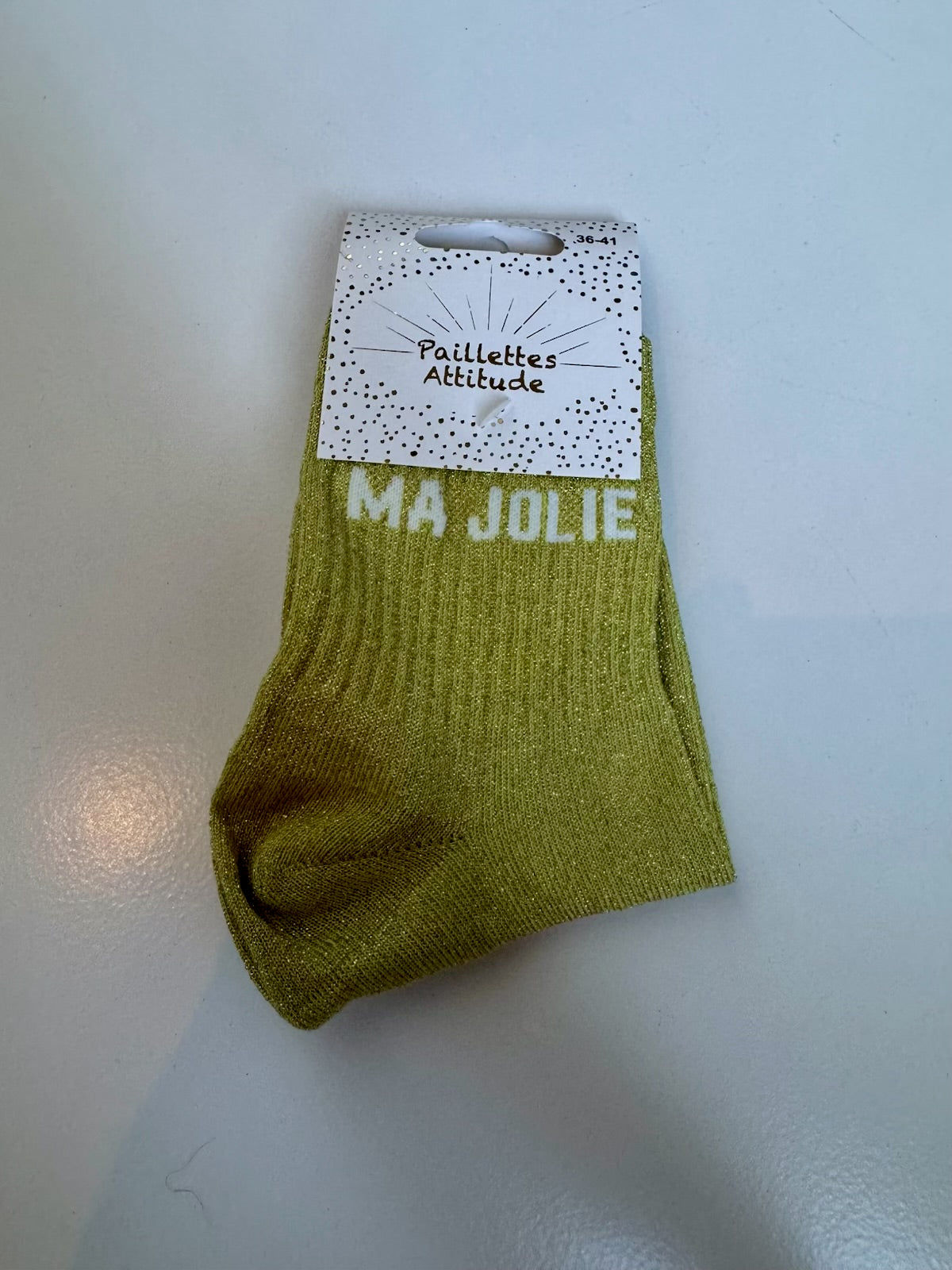 Chaussettes Vert Pailletée « Ma Jolie »