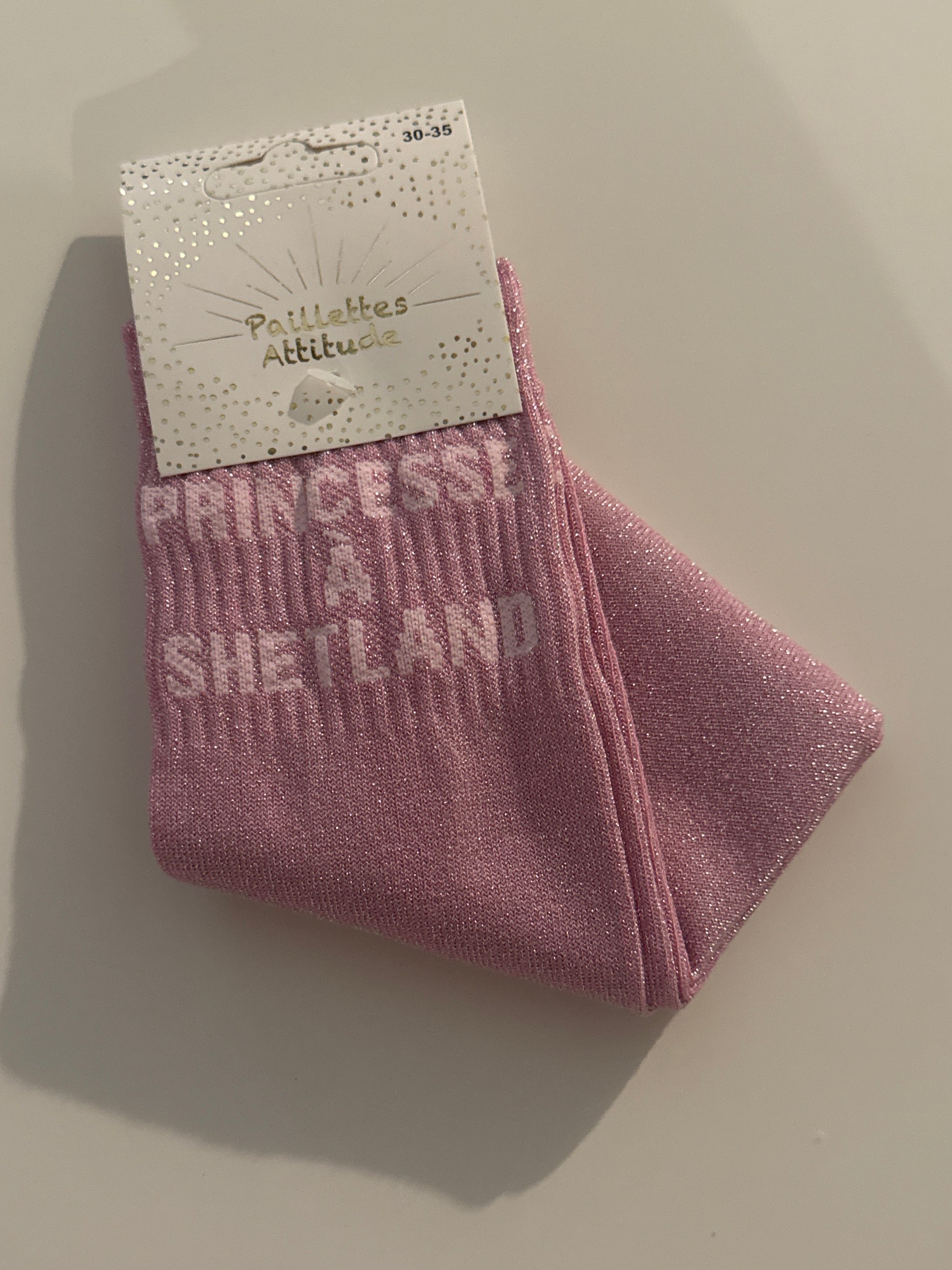 Chaussette pailletée Princesse à shetland 30/35