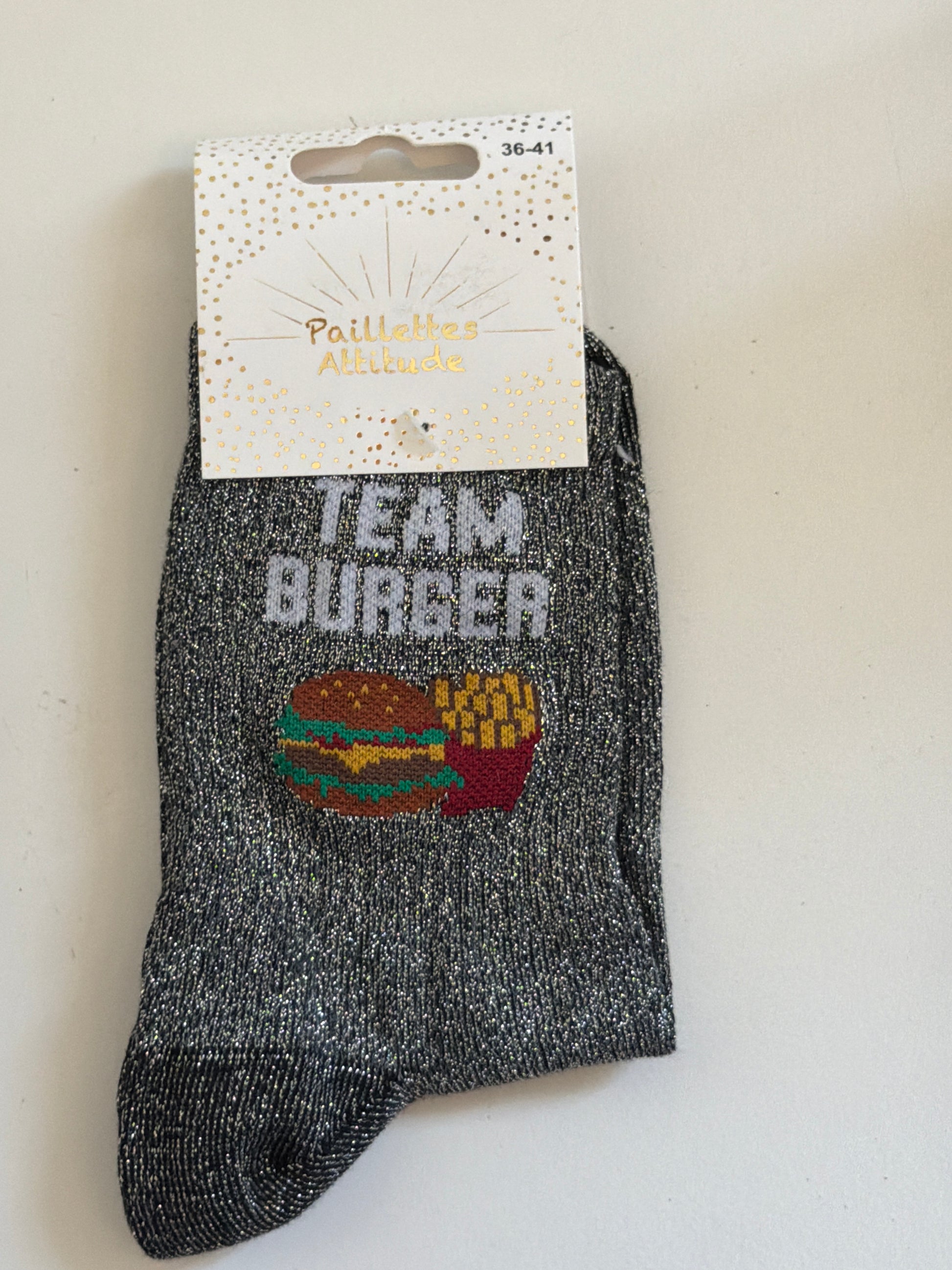 Chaussette pailletée de ville 36-41 TEAM BURGER