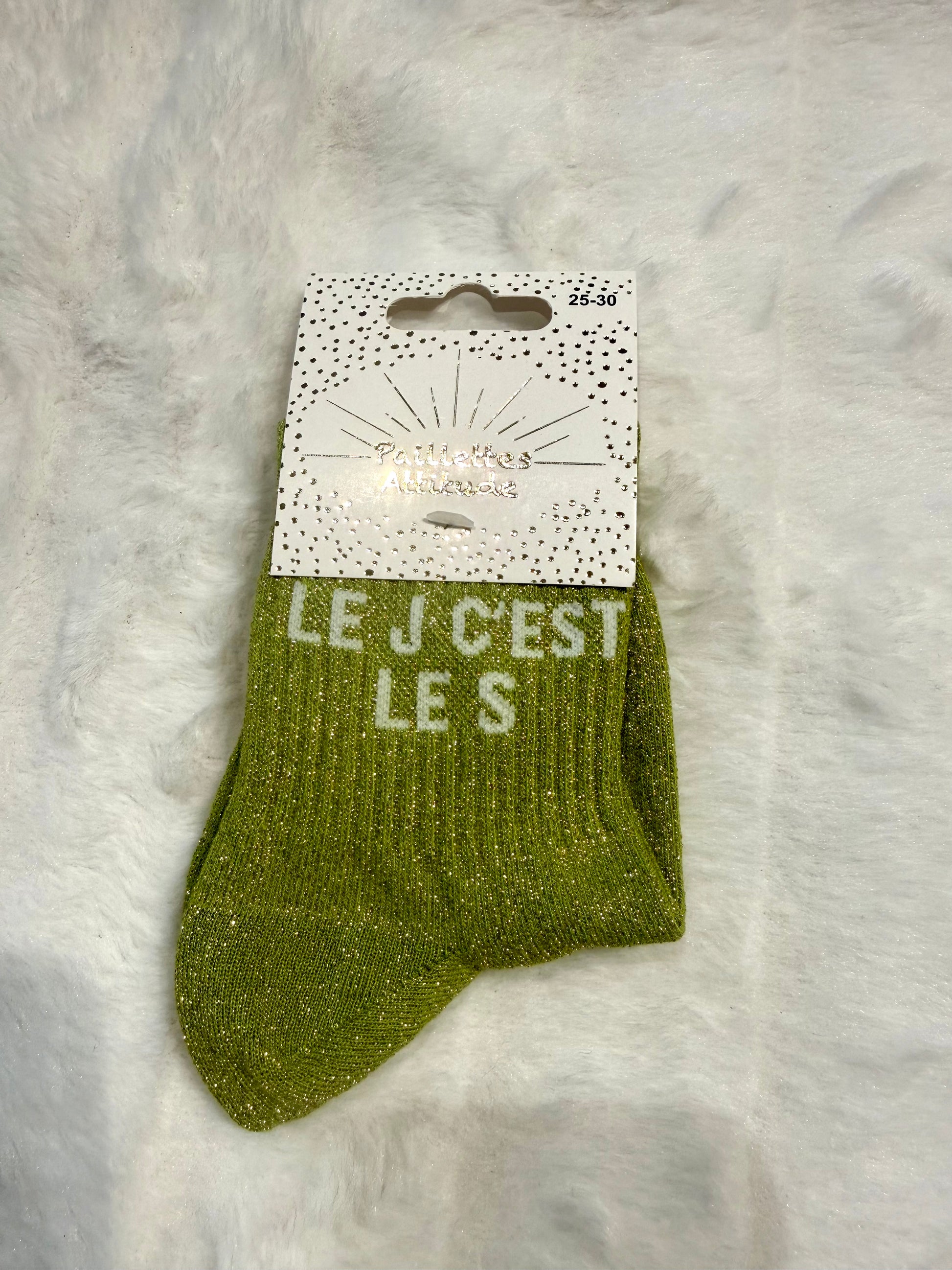 Chaussette pailletée enfant LE J C’EST LE S