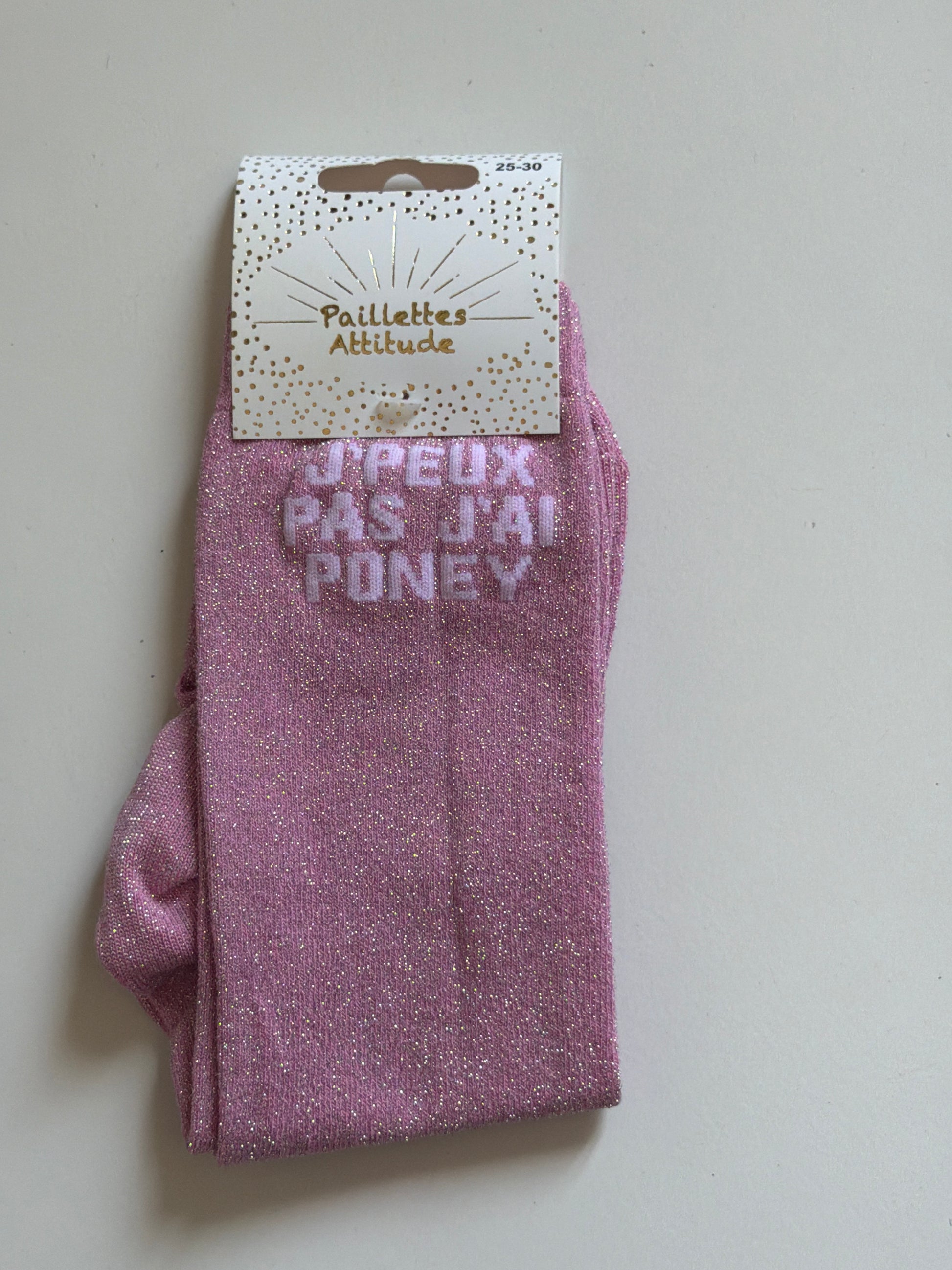 Chaussette pailletée équitation 25-30 J’PEUX PAS J’AI PONEY