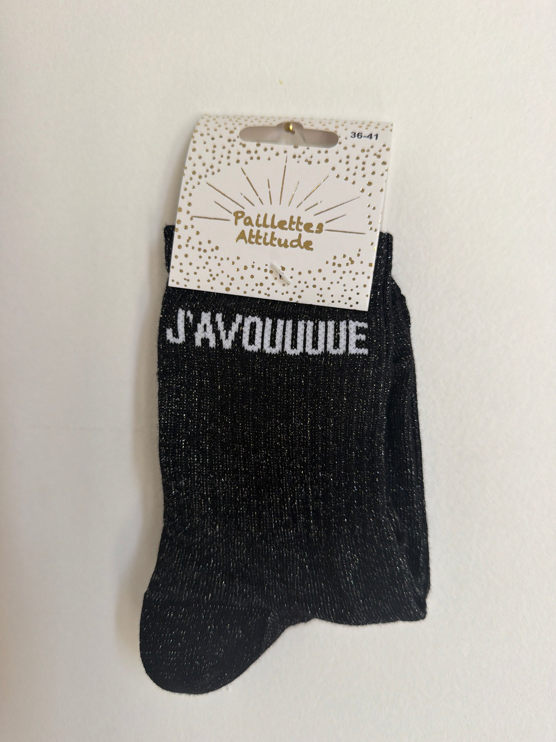 chaussette de ville pailletée 36-41 J’AVOUUUUE