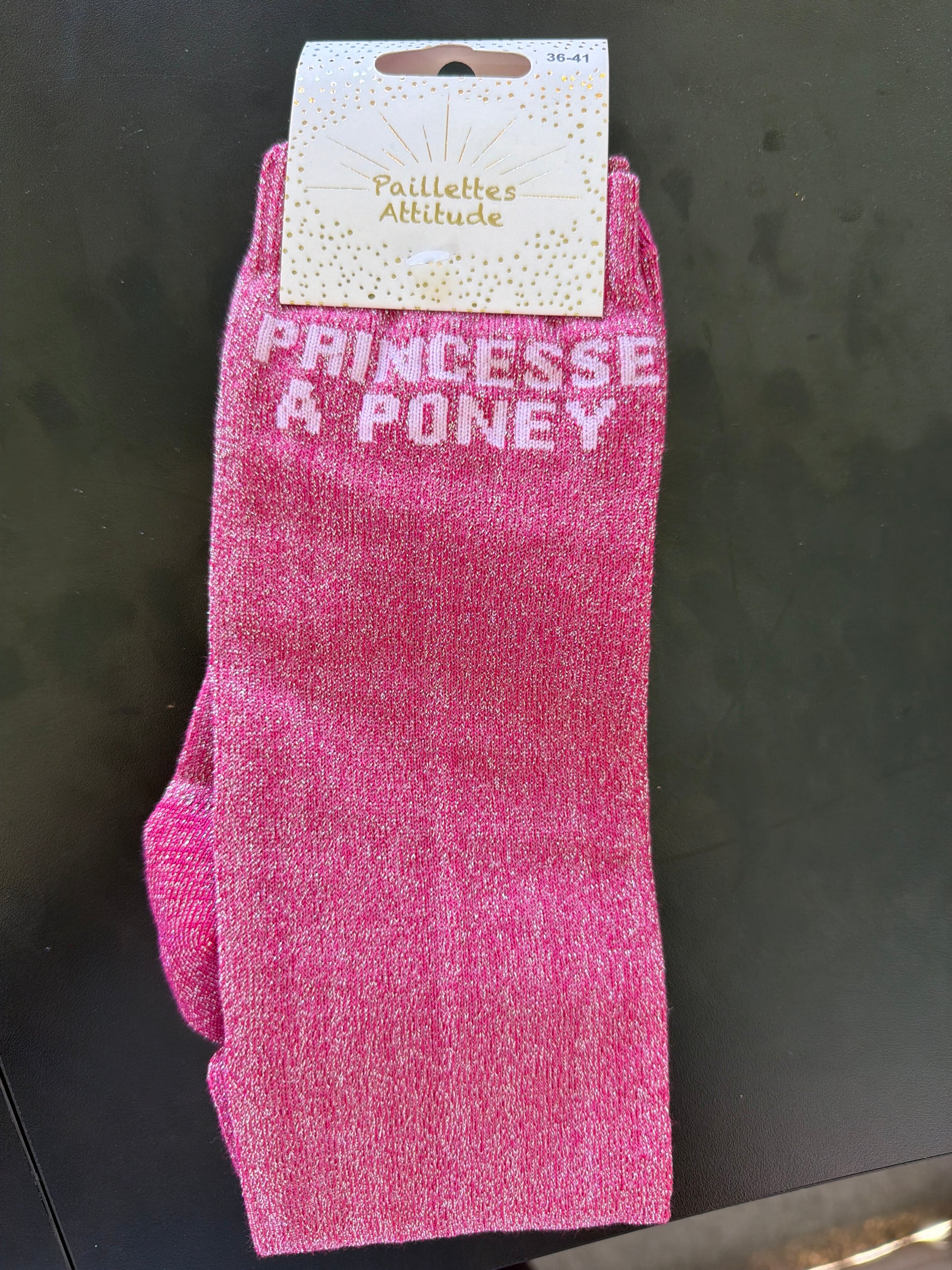 Chaussette pailletée équitation 36-41 PRINCESSE À PONEY