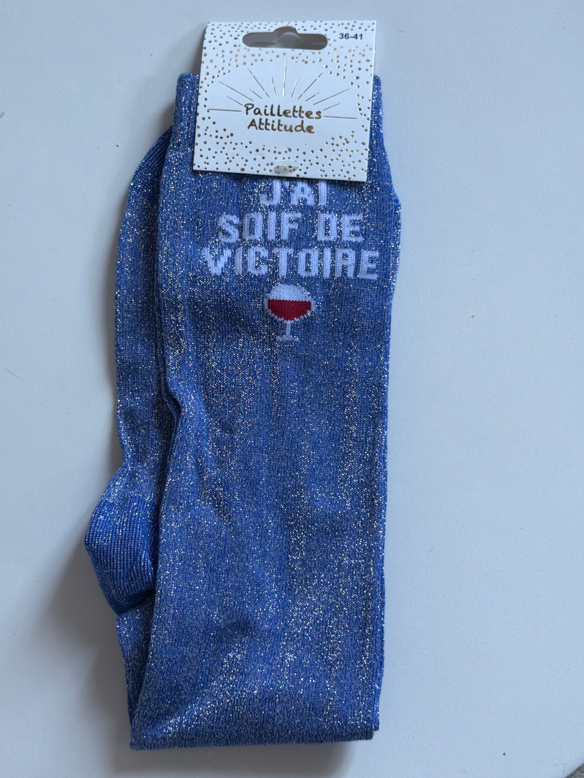 Chaussette pailletée équitation 36-41 J’AI SOIF DE VICTOIRE 🍷