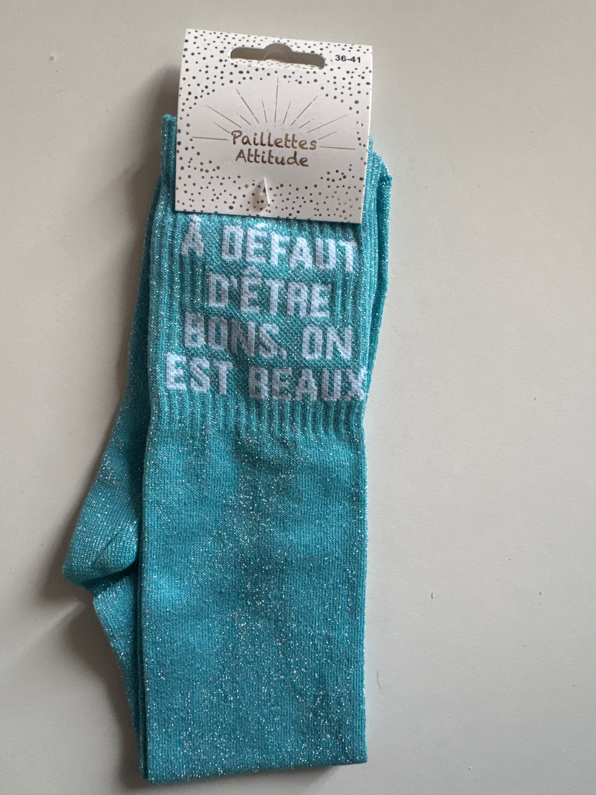 chaussette pailletée À DÉFAUT D’ÊTRE BONS, ON EST BEAUX 36/41