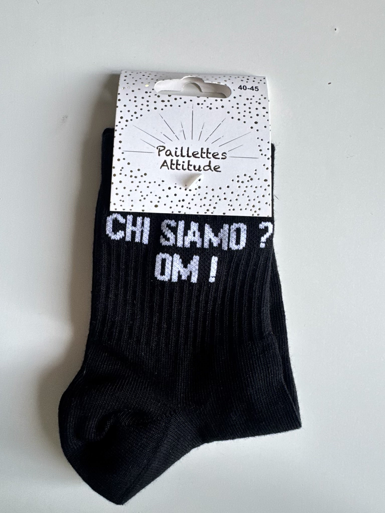 Chaussettes Noir « Chi Siamo ?  OM ! »