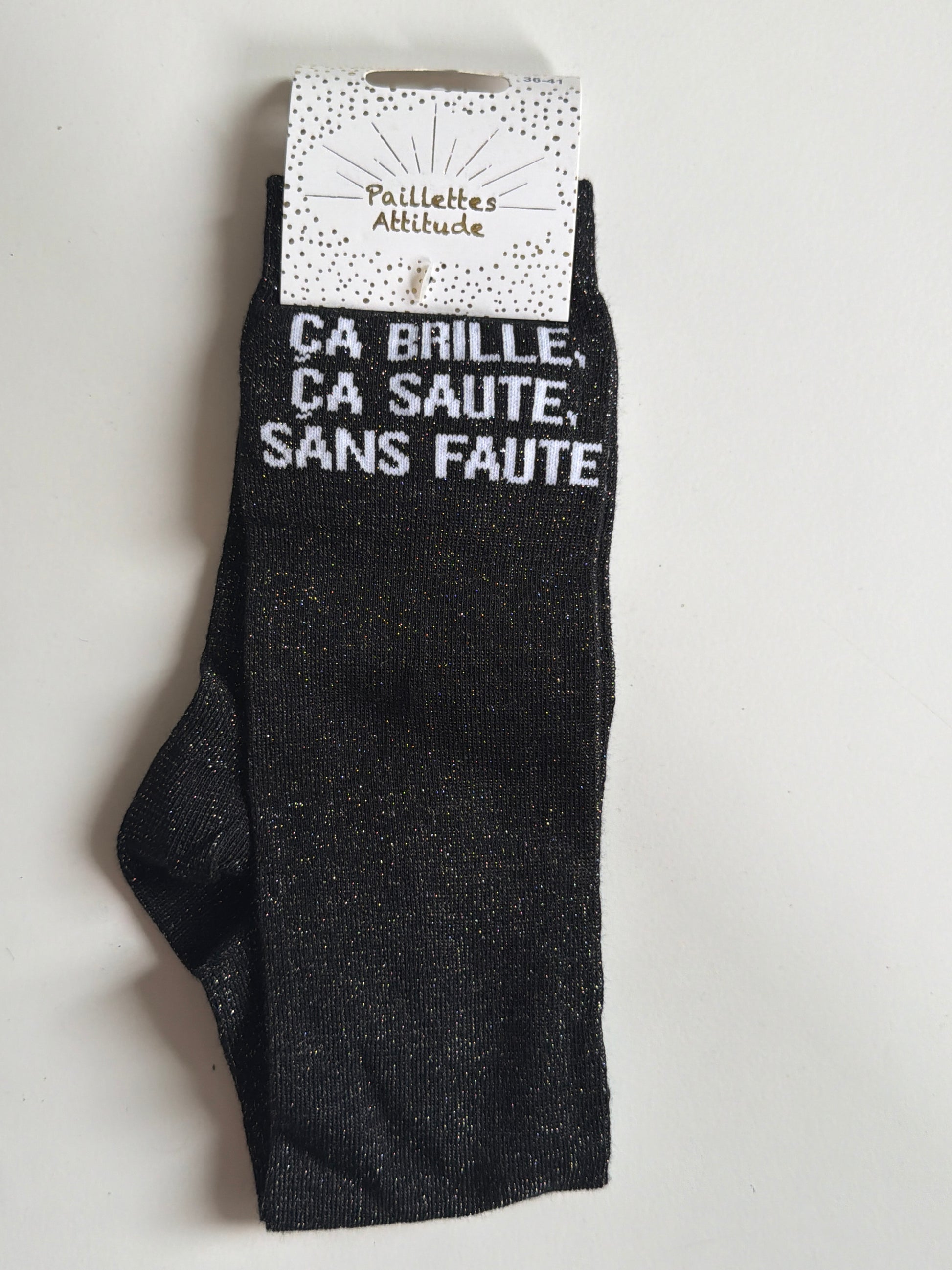 Chaussette équitation pailletée 36-41 ÇA BRILLE, ÇA SAUTE, SANS FAUTE