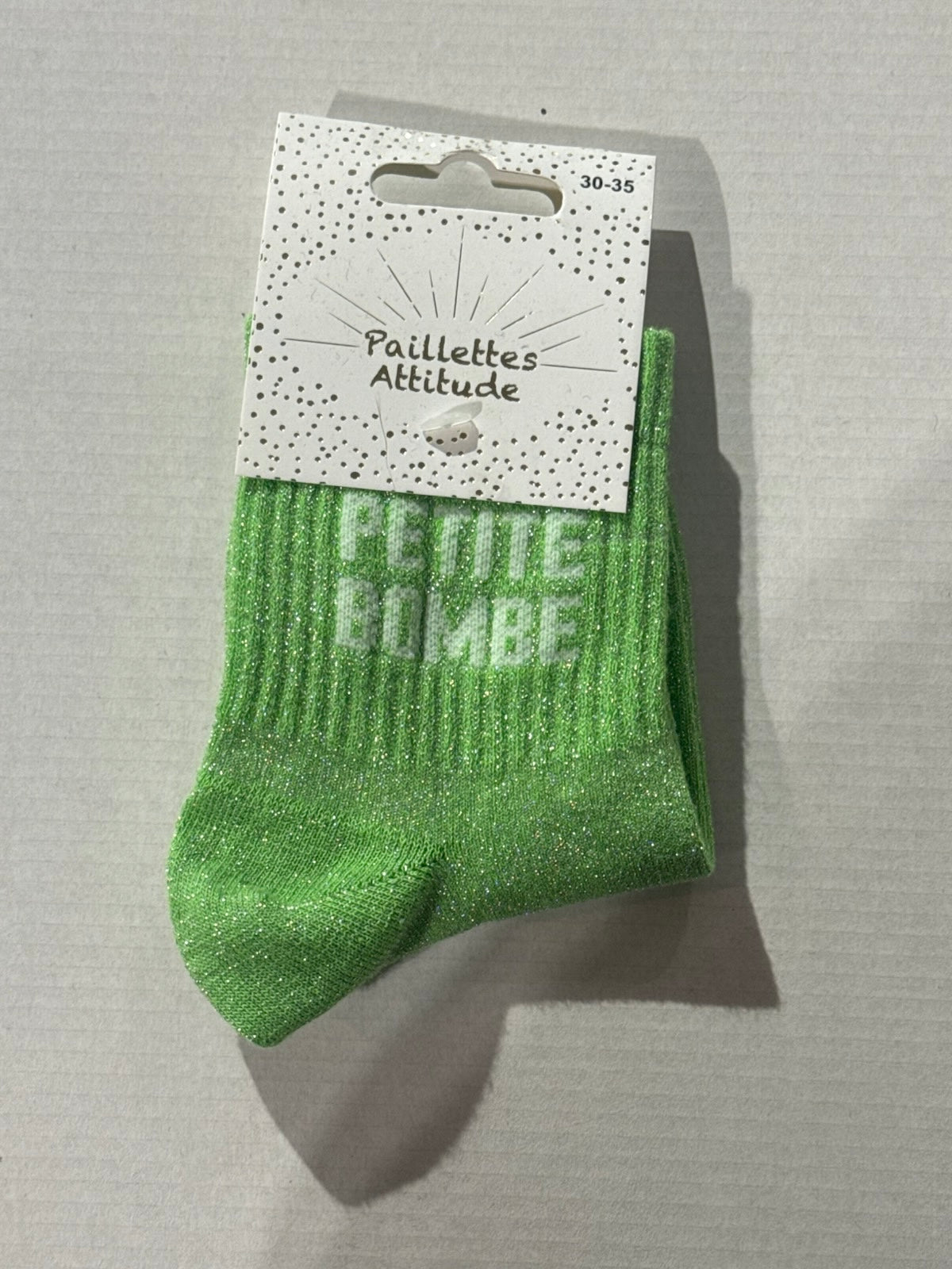 Chaussettes Vert Pailletée « Petite bombe »