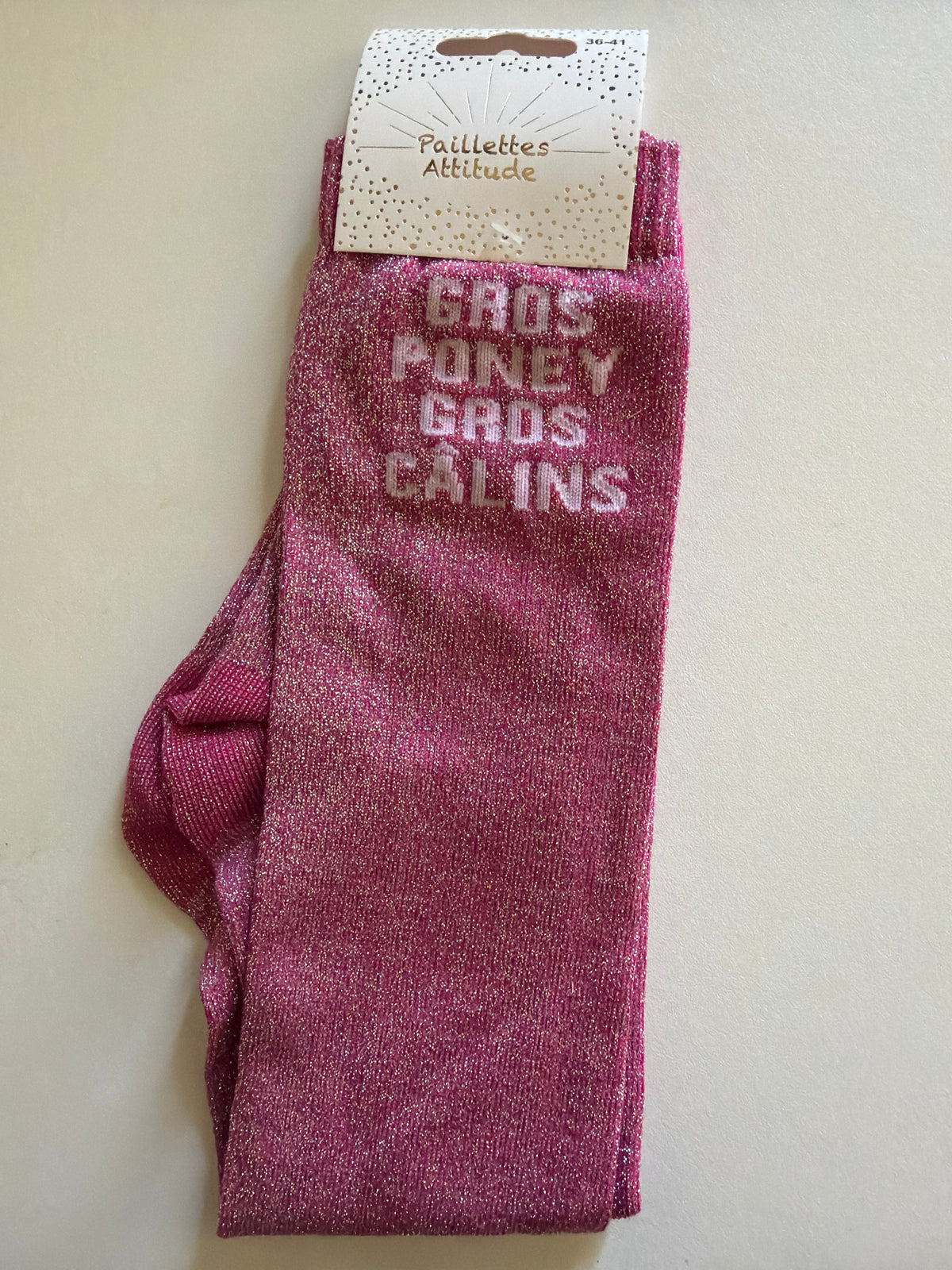 Chaussette pailletée équitation 36-41 GROS PONEY GROS CÂLINS