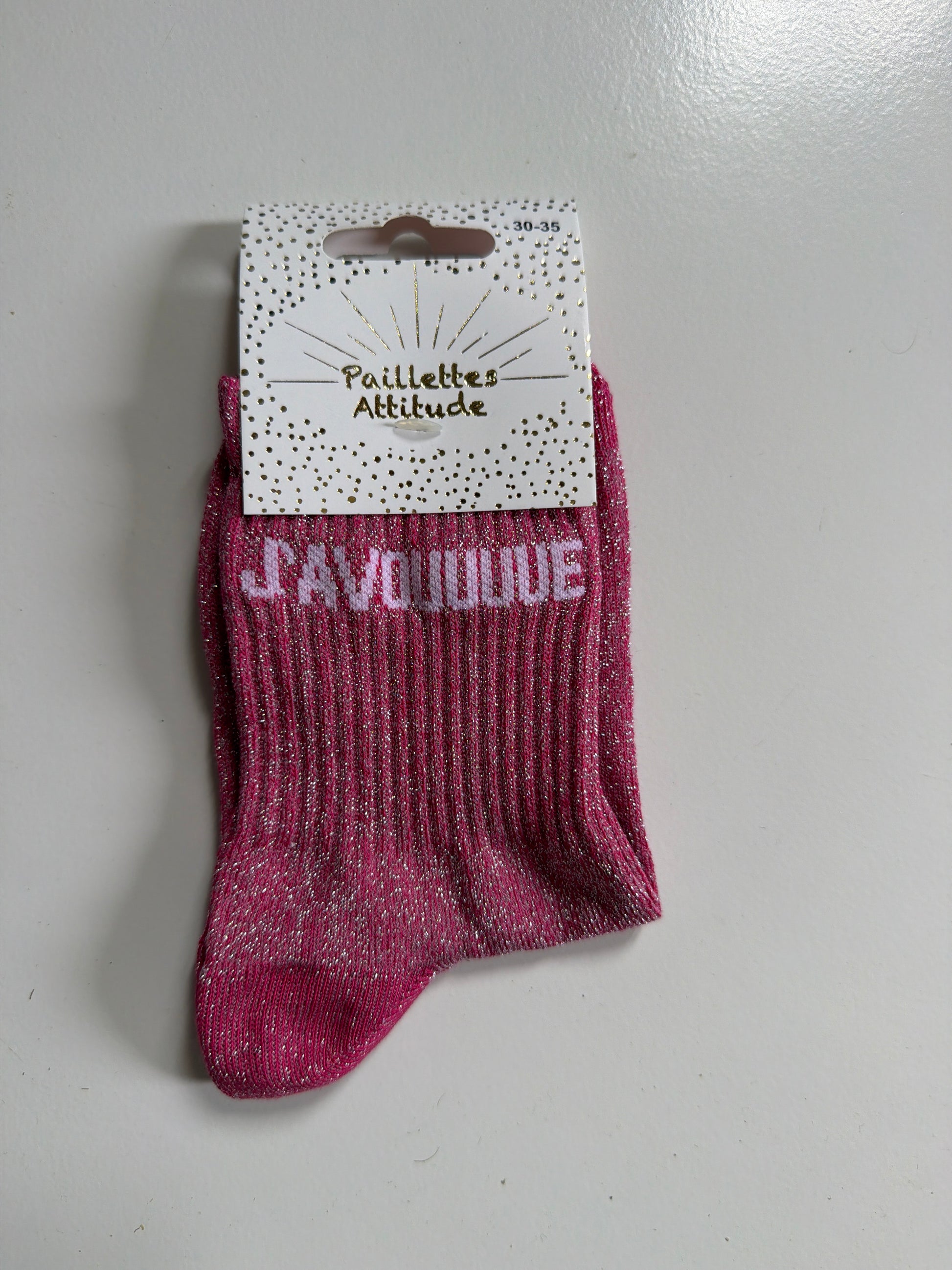 Chaussette de ville pailletée 30-35 J’AVOUUUUE